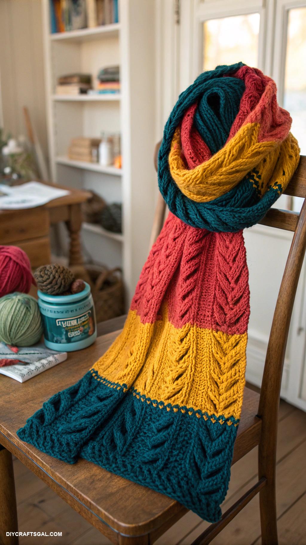 diy gifts for women Personalized knitted scarf in vibrant colors