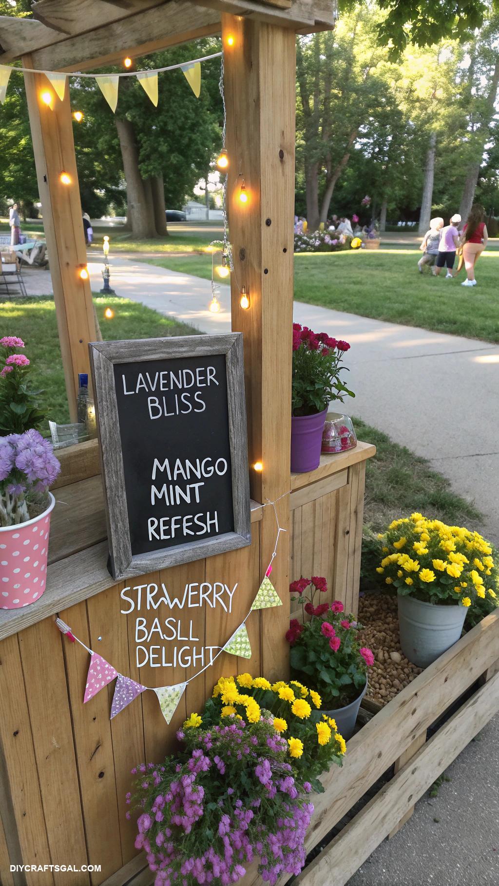 diy lemonade stand ideas Chalkboard menu with creative flavors