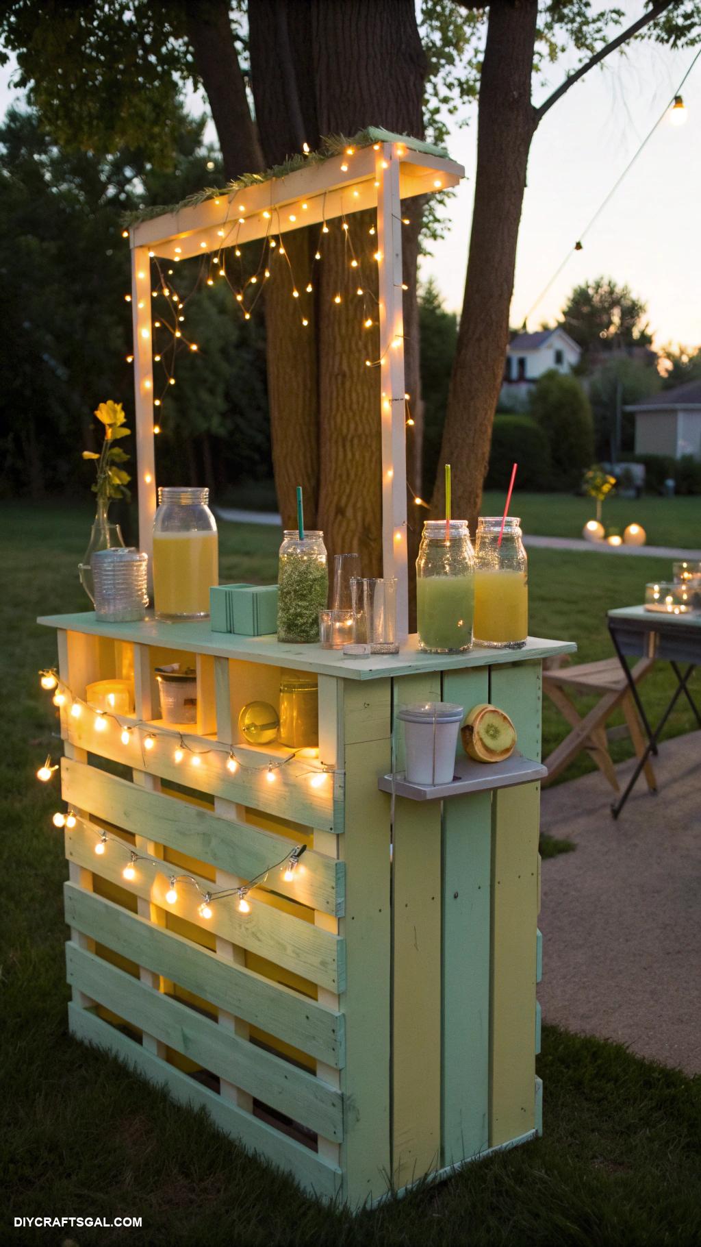 diy lemonade stand ideas Whimsical fairy lights for night sales