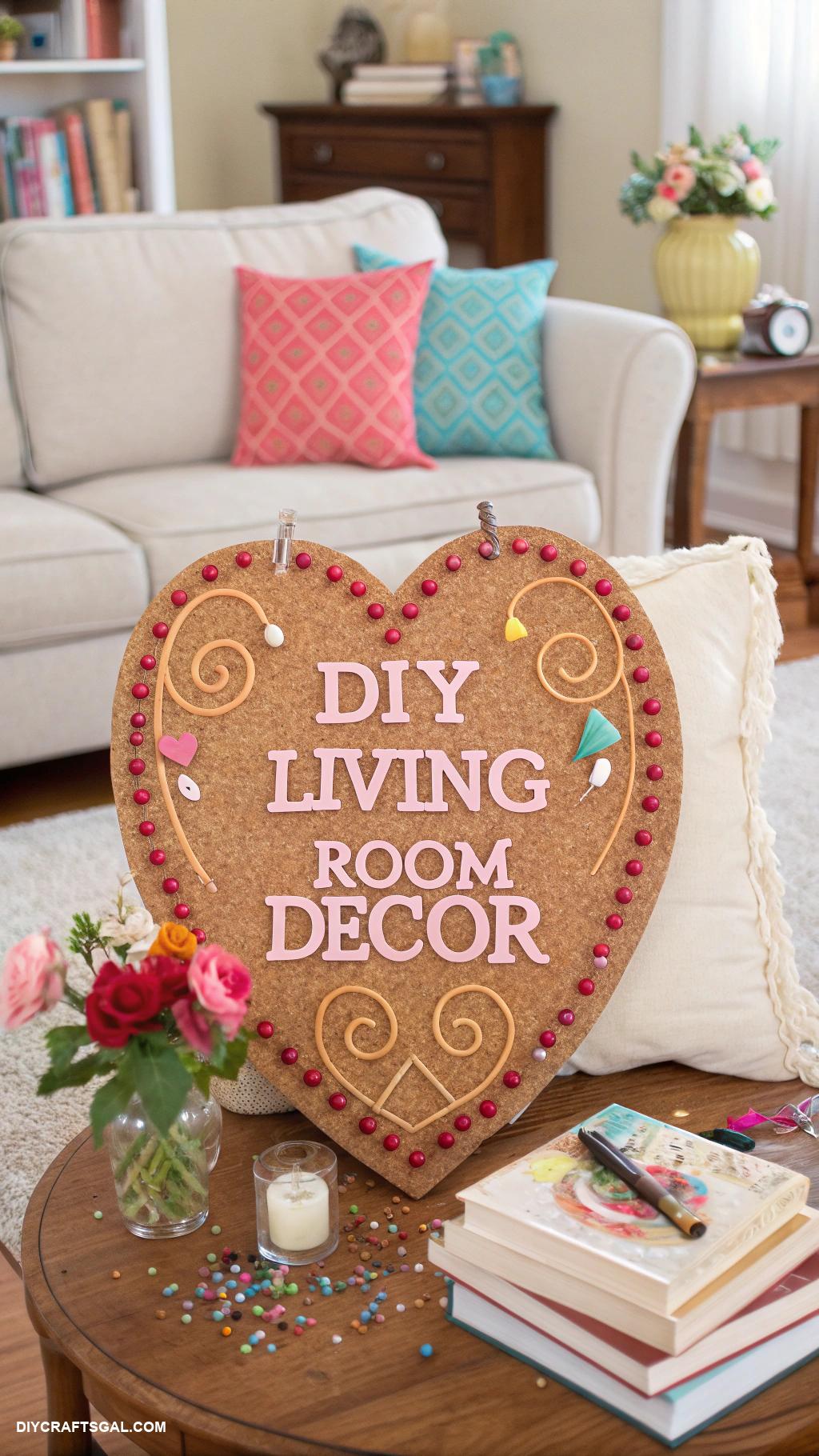 diy living room decor Custom corkboard in creative shapes