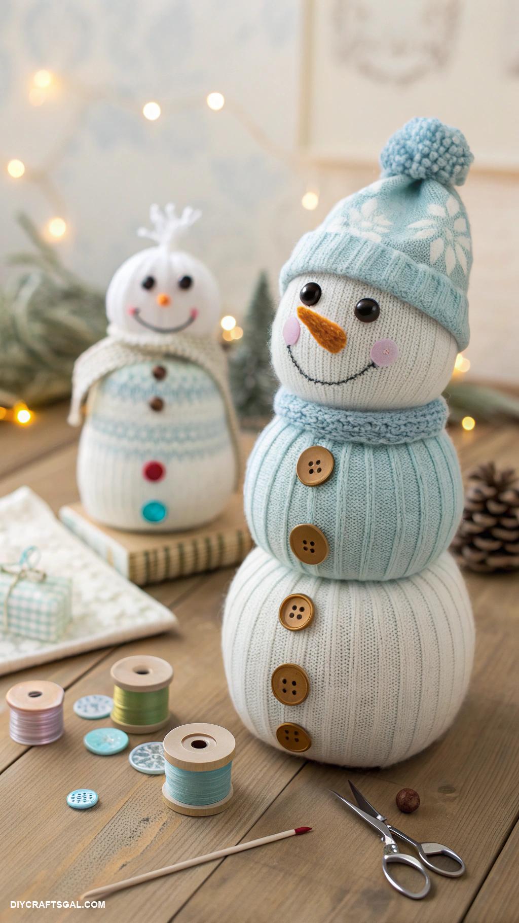 diy snowman decor Repurposed sweater snowman figures
