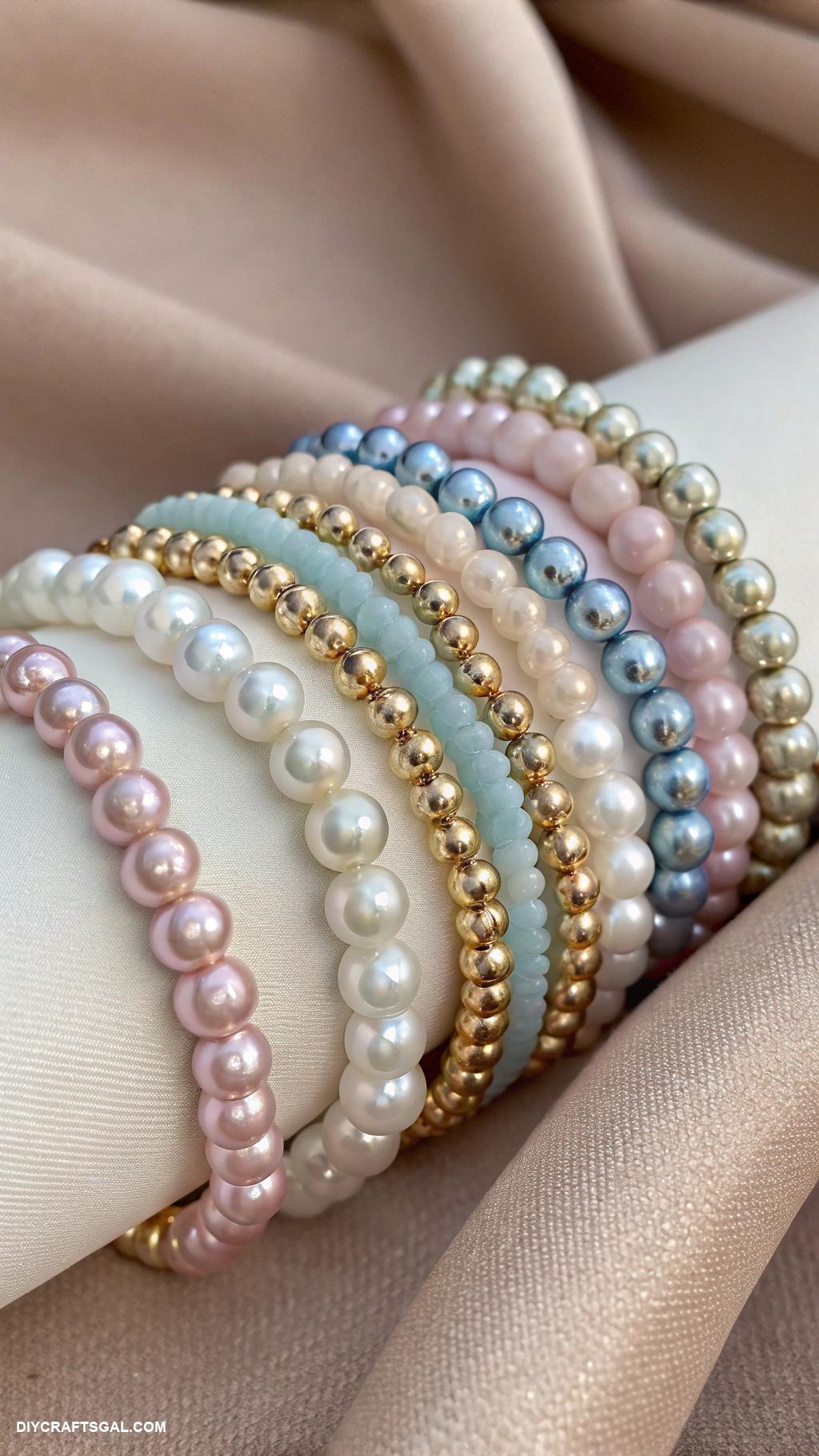 diy stretched beaded bracelets Metallic spacer beads with matte finish