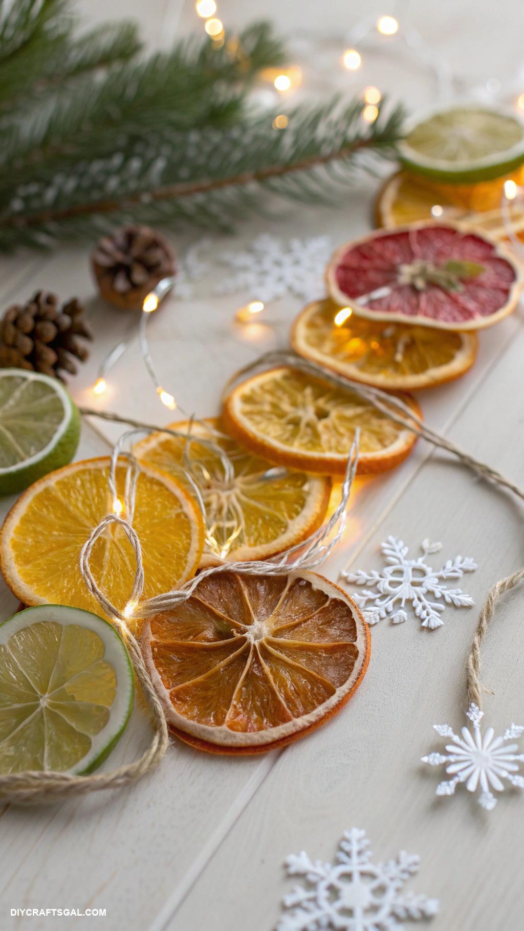 diy winter garlands Dried citrus slices for fragrant warmth
