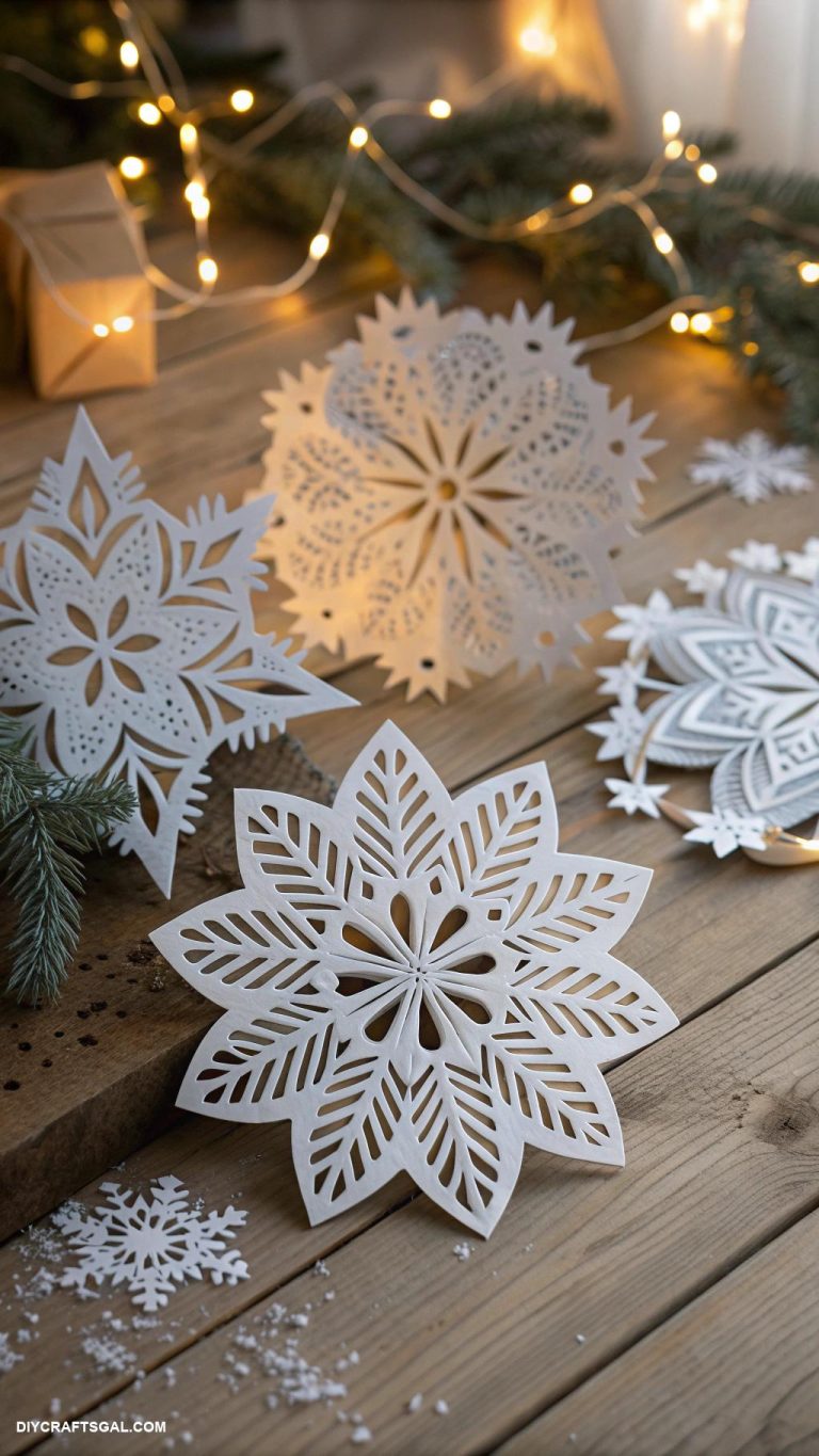 diy winter garlands Paper snowflakes in gorgeous layered designs
