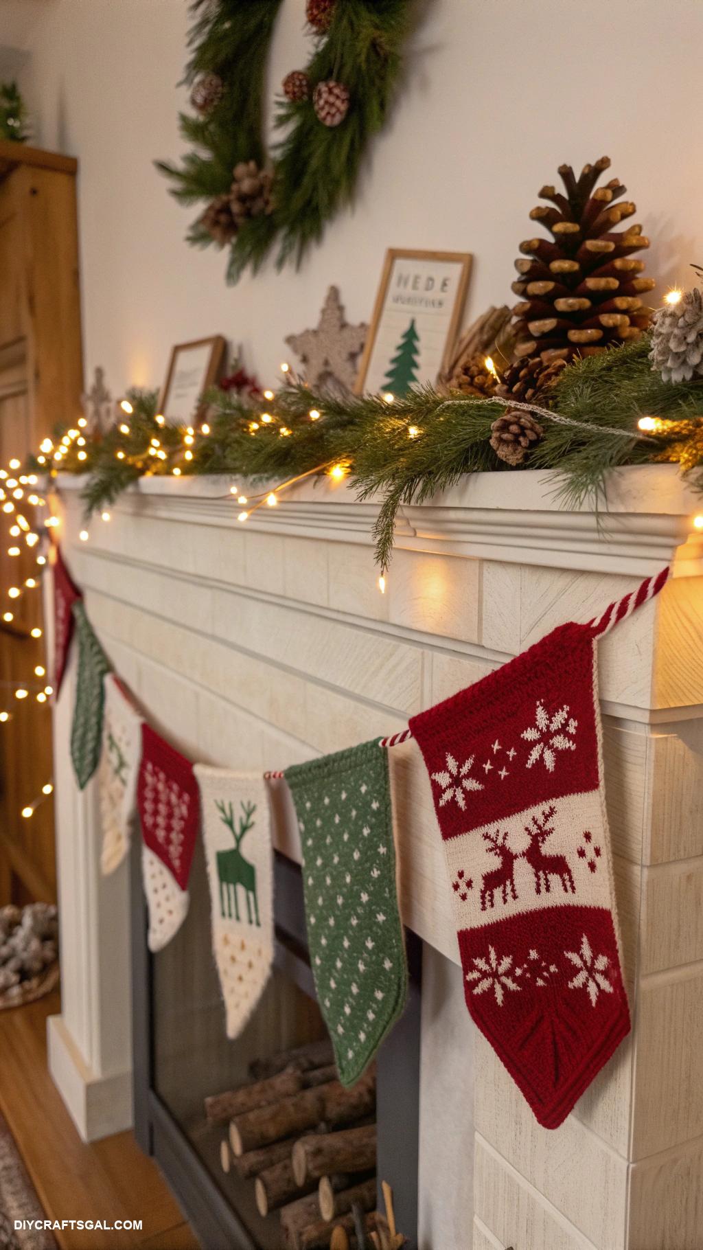 diy winter garlands Sweater scraps transformed into cozy bunting