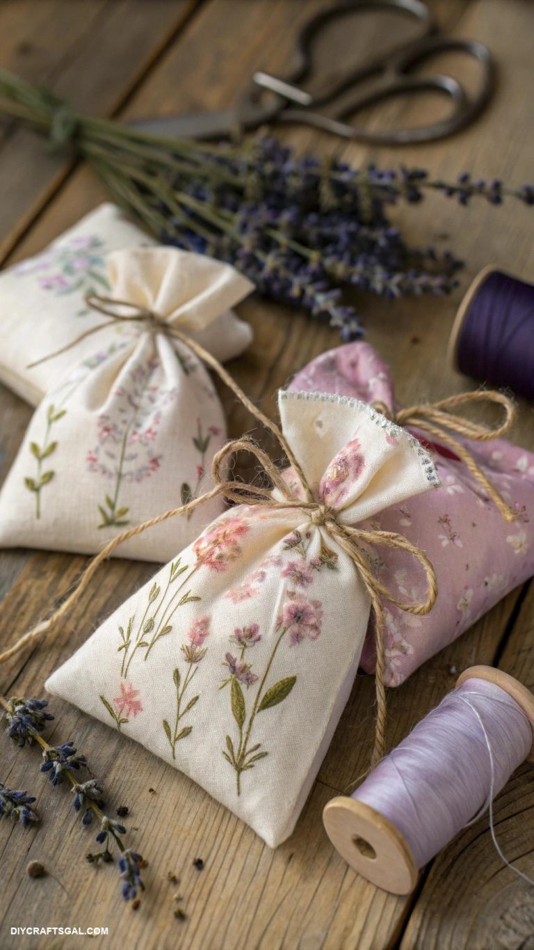 easy crafts Scented sachets using dried lavender and fabric