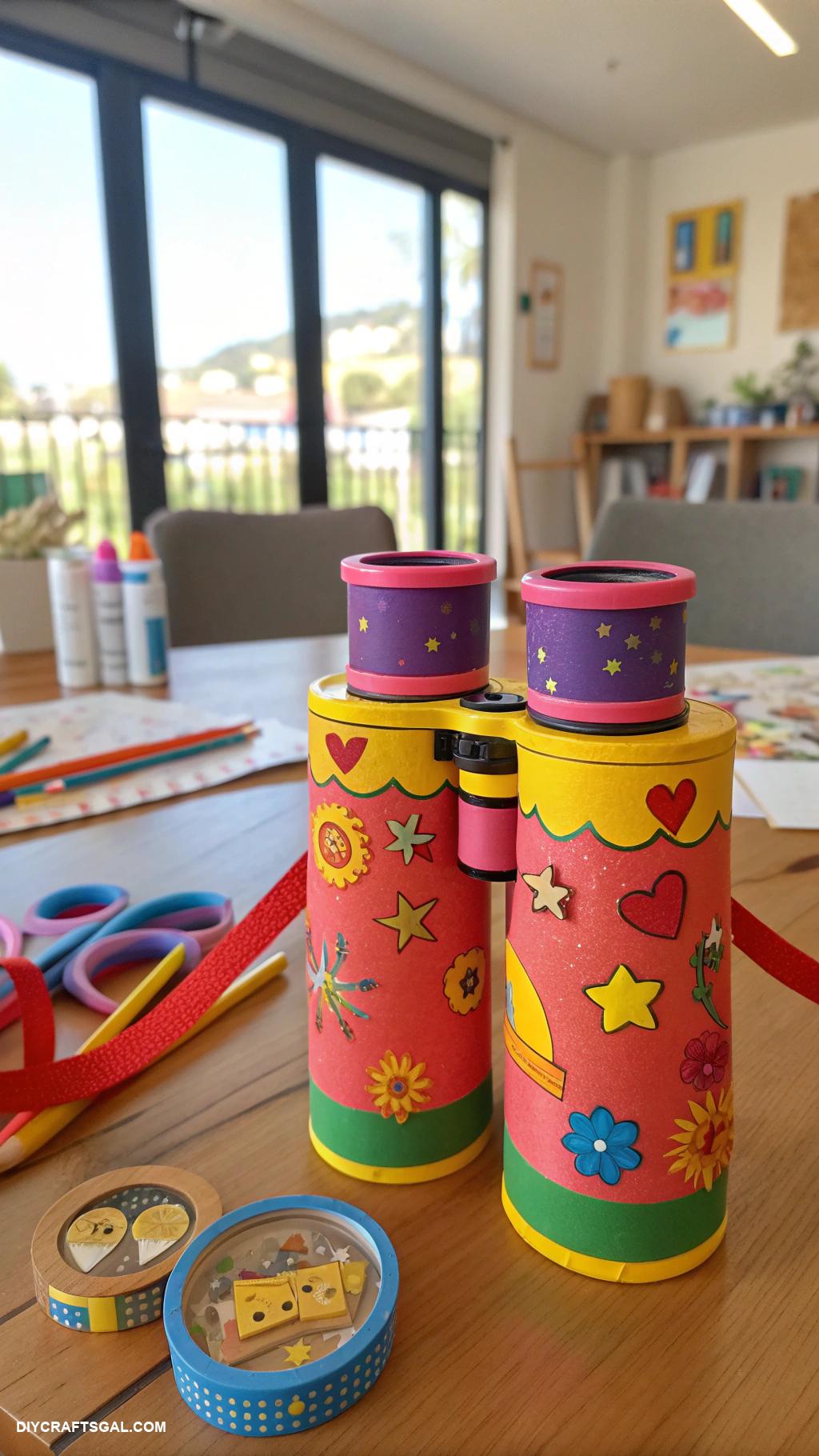 easy crafts Toilet paper roll binoculars for kids