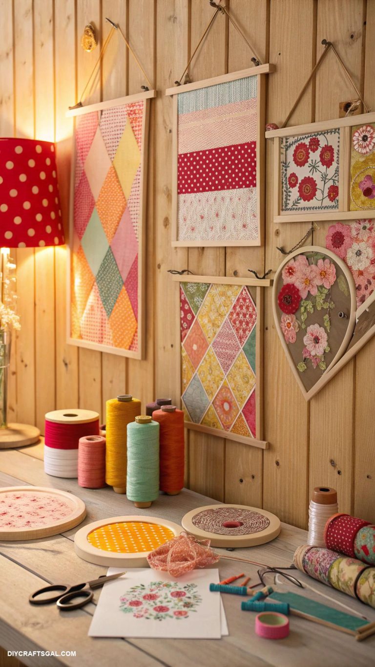 easy diy ideas DIY wall art using fabric scraps