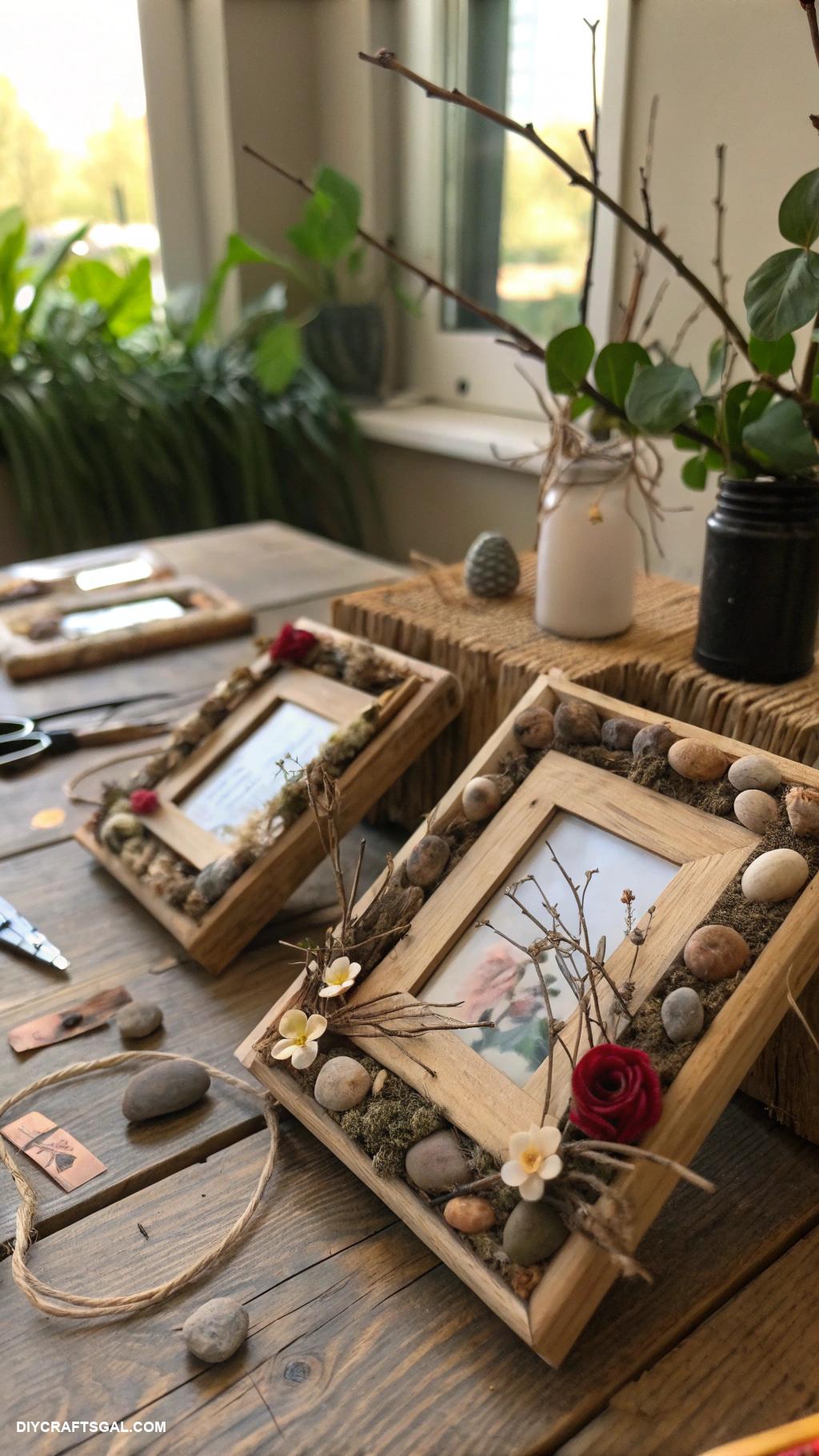 easy diy ideas Photo frames made from natural materials