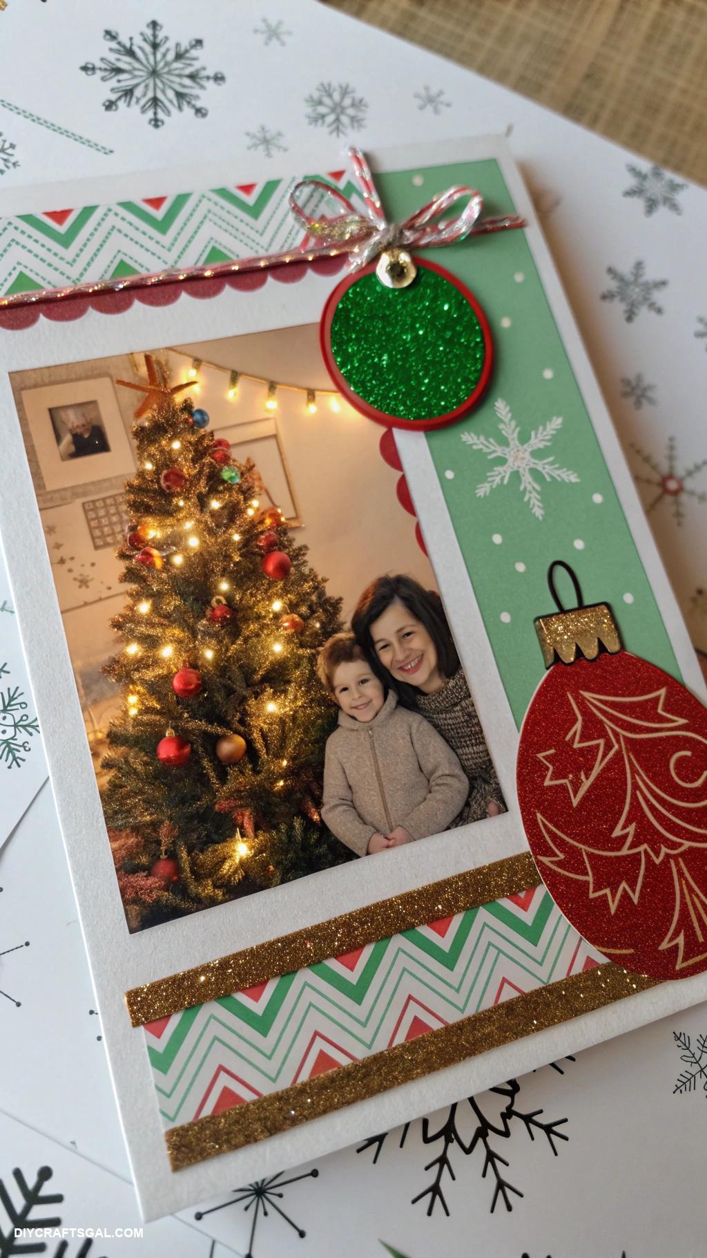 handmade christmas cards Scrapbook style collage of holiday memories