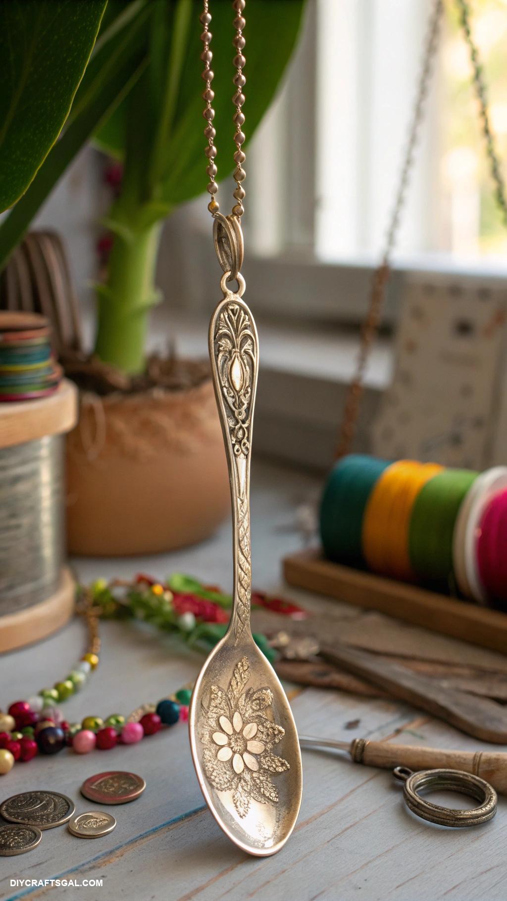 handmade necklaces Upcycled vintage spoon pendant