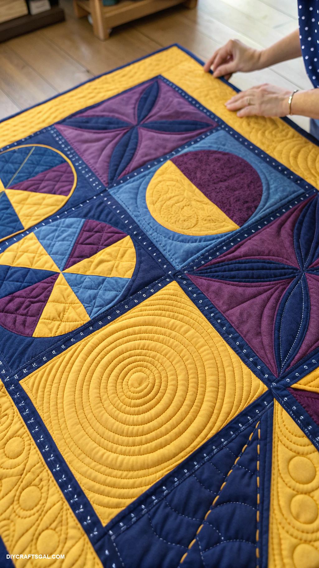 quilts made with panels Abstract geometric design quilt