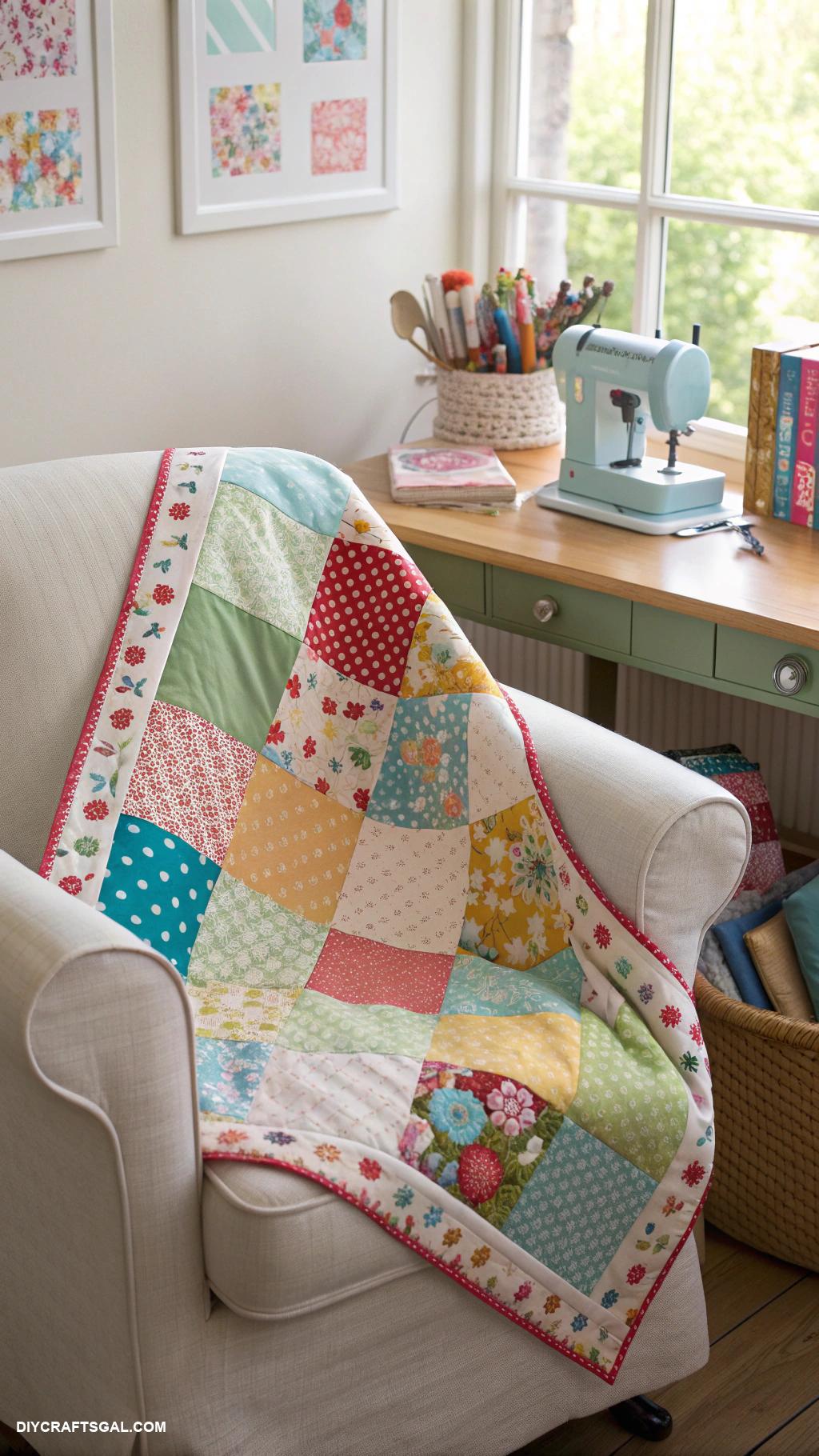 quilts made with panels Mixed pattern scrappy quilt