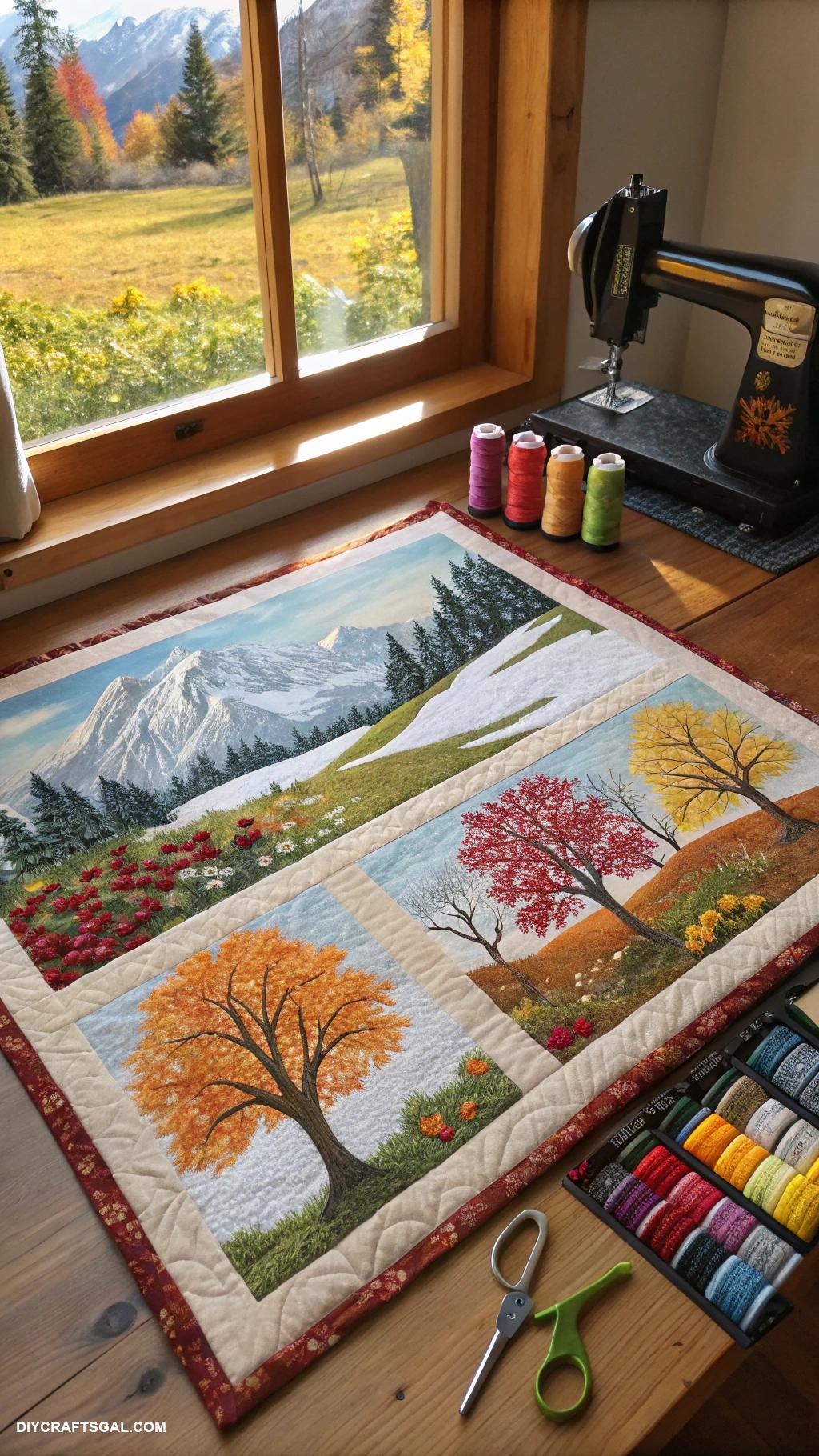 quilts made with panels Seasonal landscape quilt panels