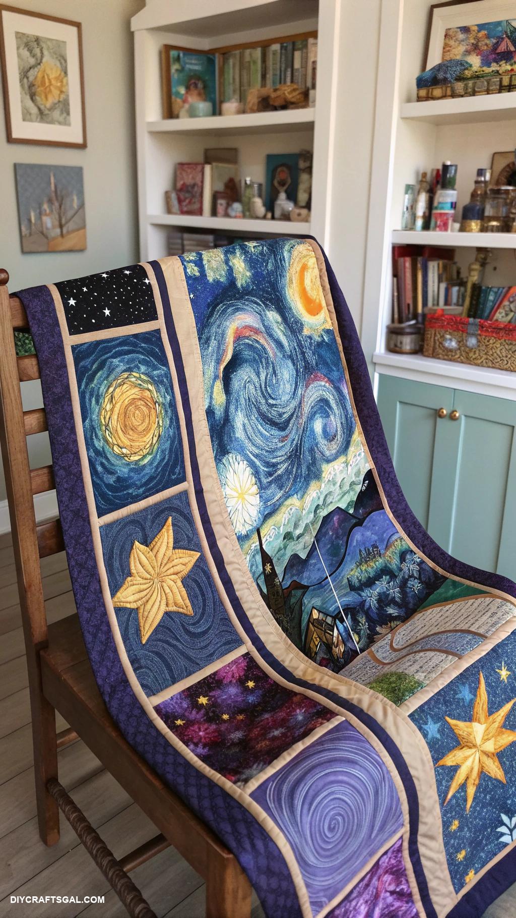 quilts made with panels Starry night sky quilt