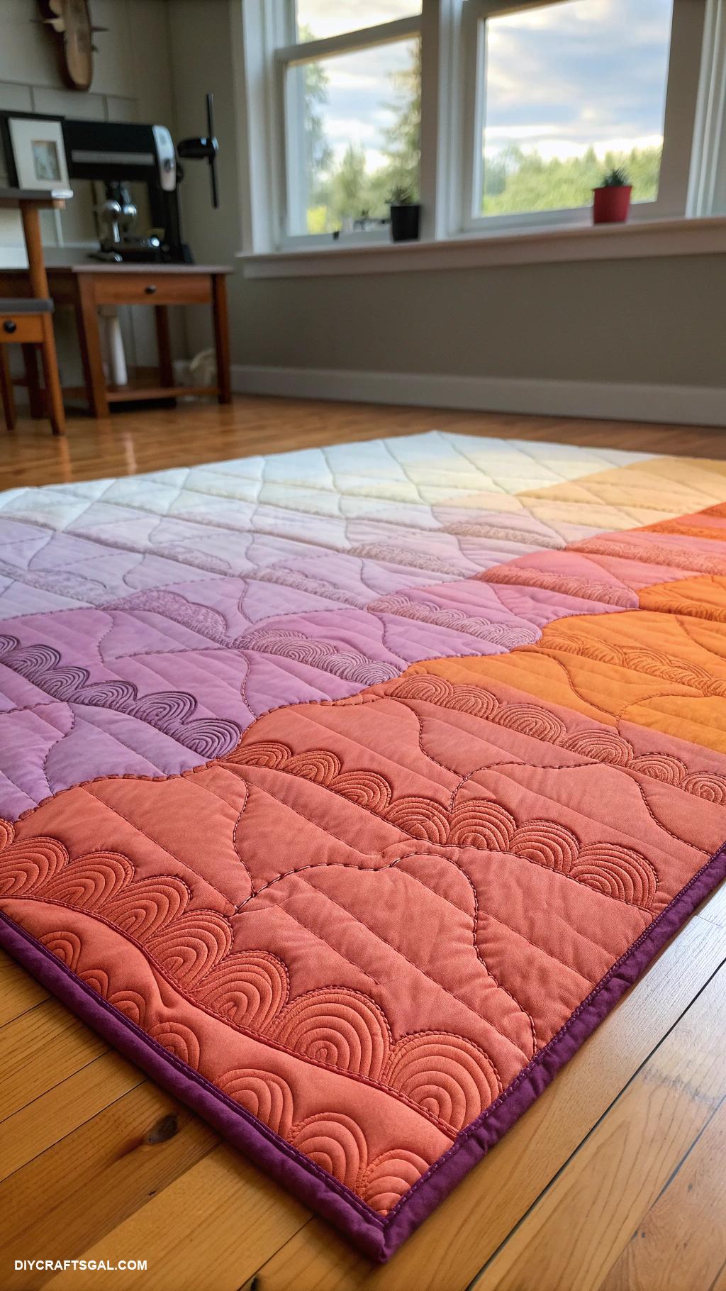 quilts made with panels Sunset gradient panel quilt