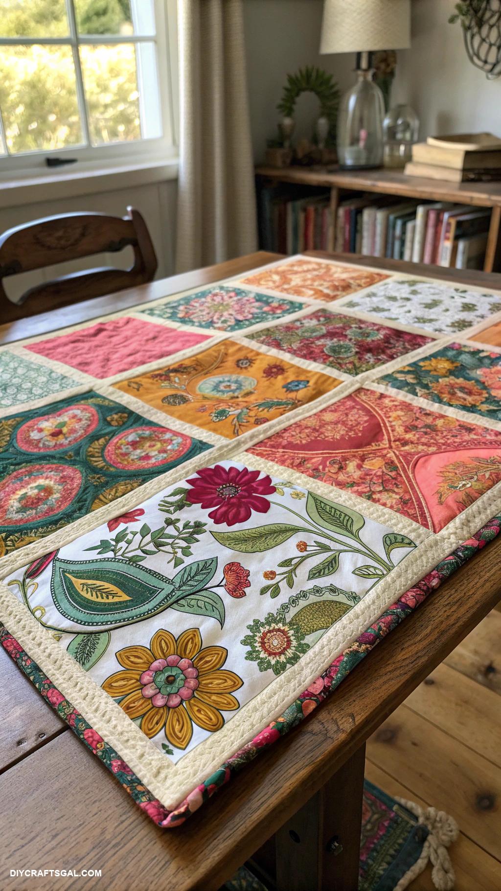 quilts made with panels Vintage fabric story quilt