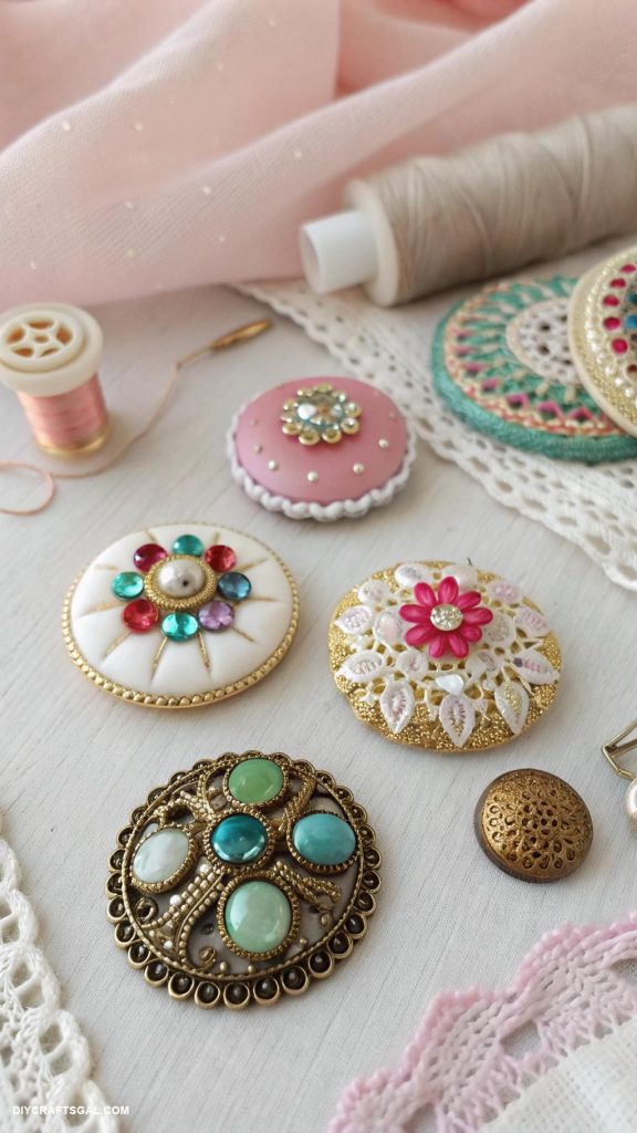 vintage jewelry repurposed Fashion button pins from old jewelry pieces