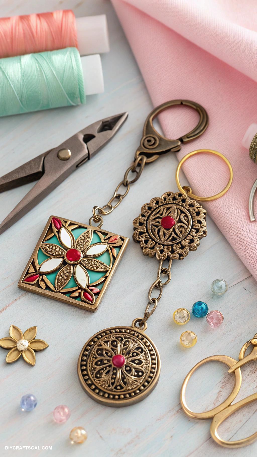 vintage jewelry repurposed Make keychains with old cufflinks