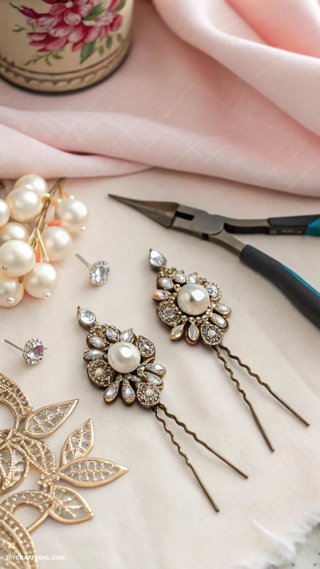 vintage jewelry repurposed Transform earrings into unique hairpins