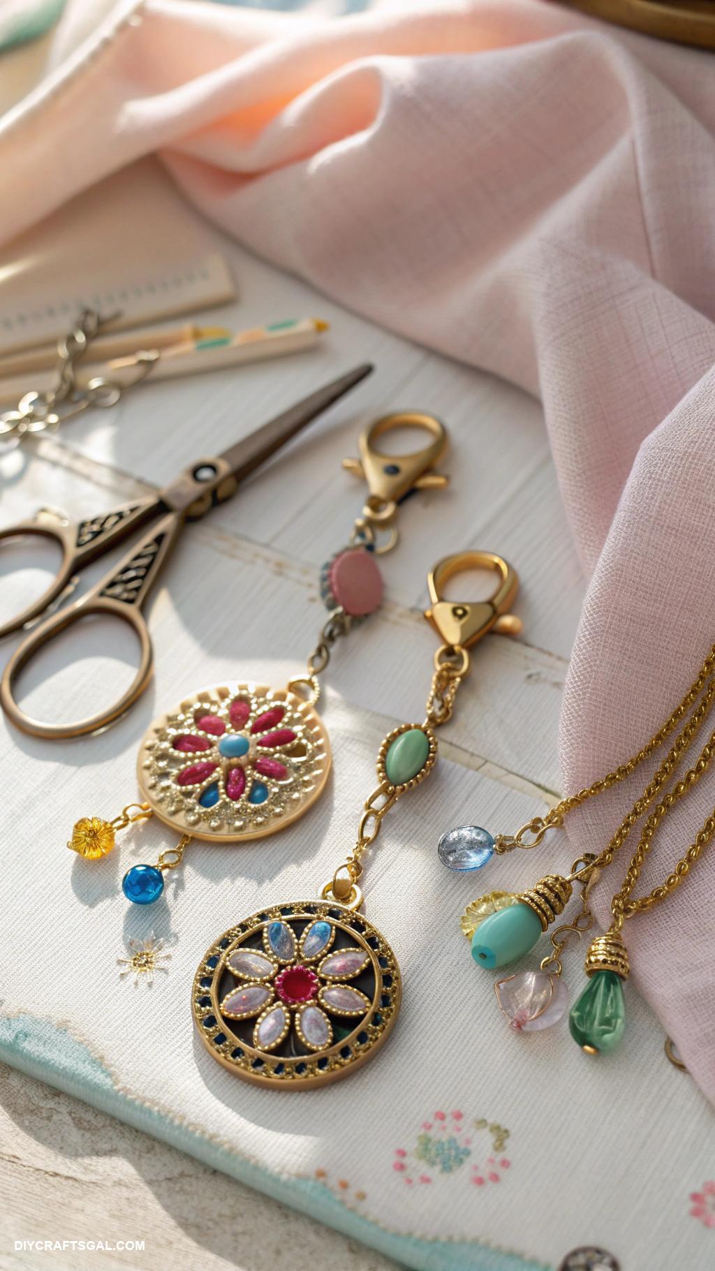 vintage jewelry repurposed Use pendants as stylish bag charms