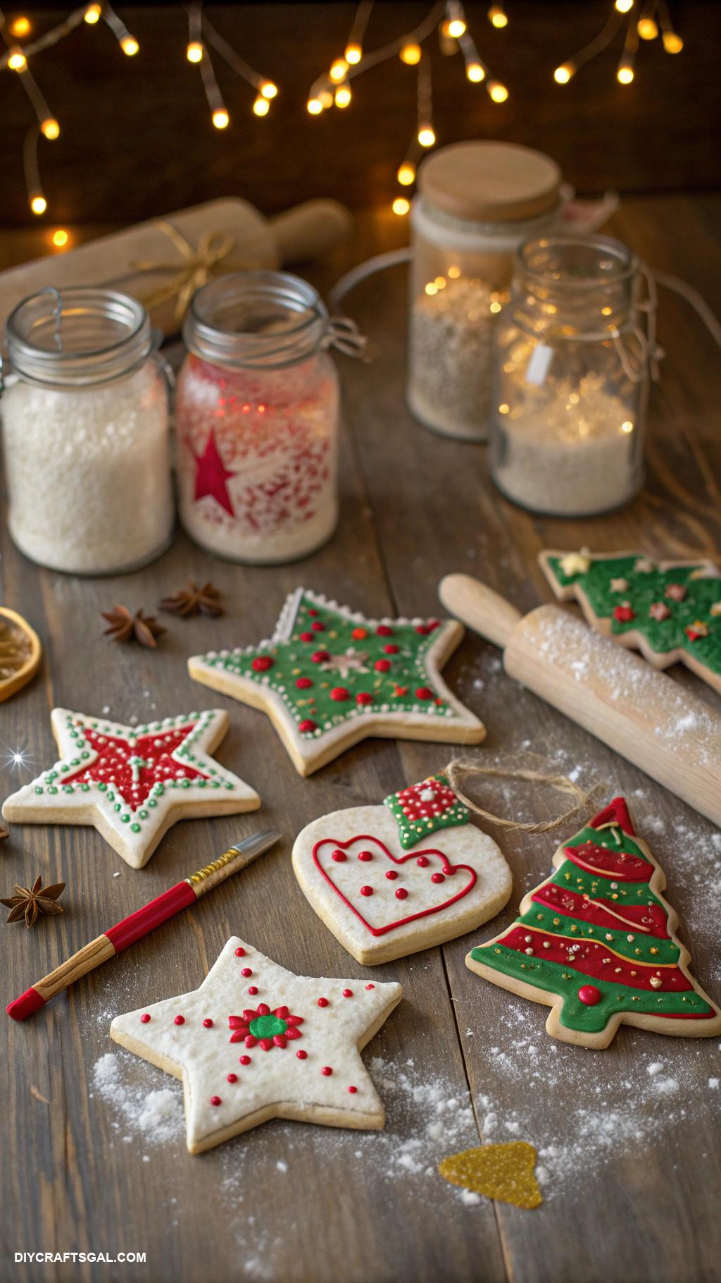 cheap christmas crafts Salt dough ornaments decorated with paint