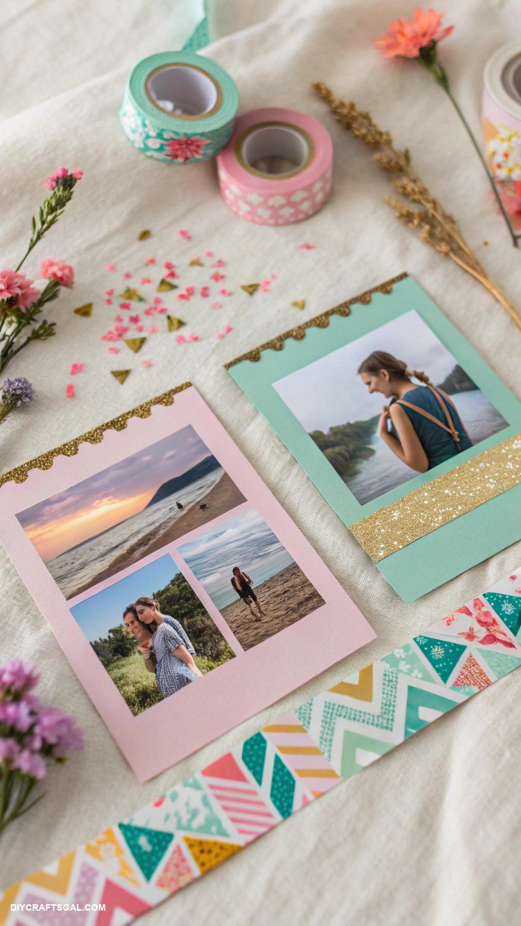 cheap diy home decor Photo collage with washi tape borders
