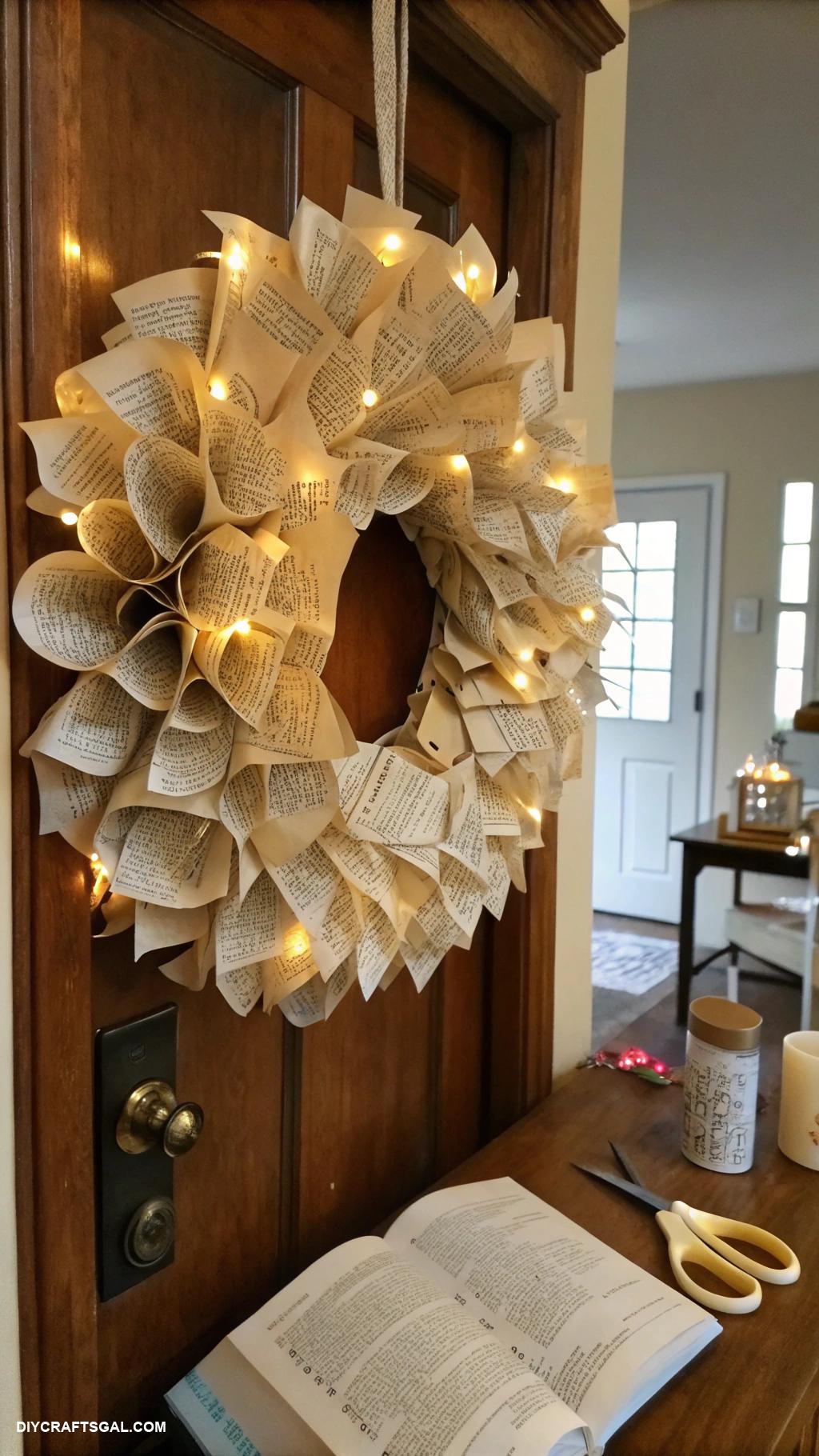 christmas crafts for adults Vintage Book Page Wreath