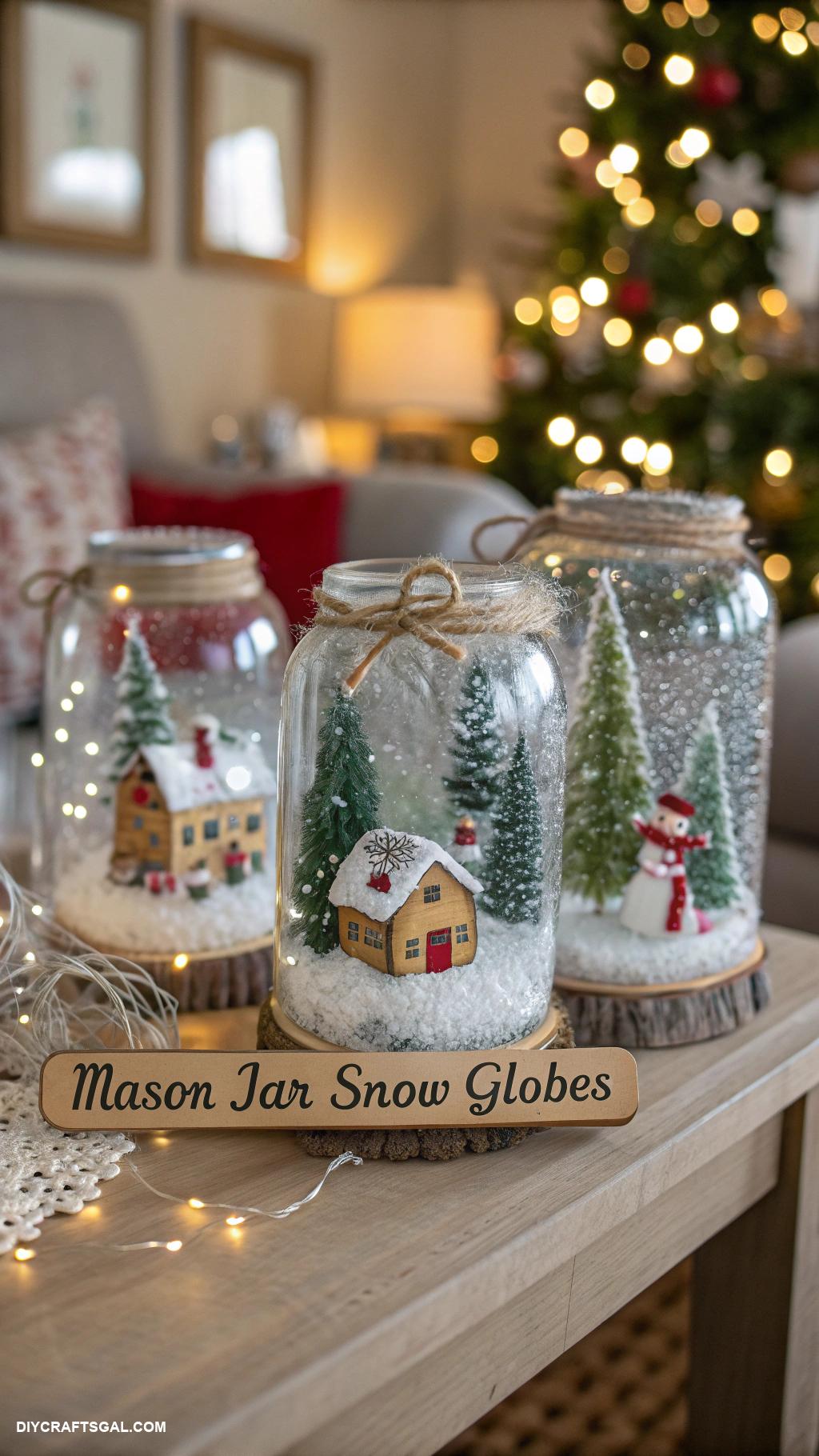 christmas crafts to sell Mason Jar Snow Globes