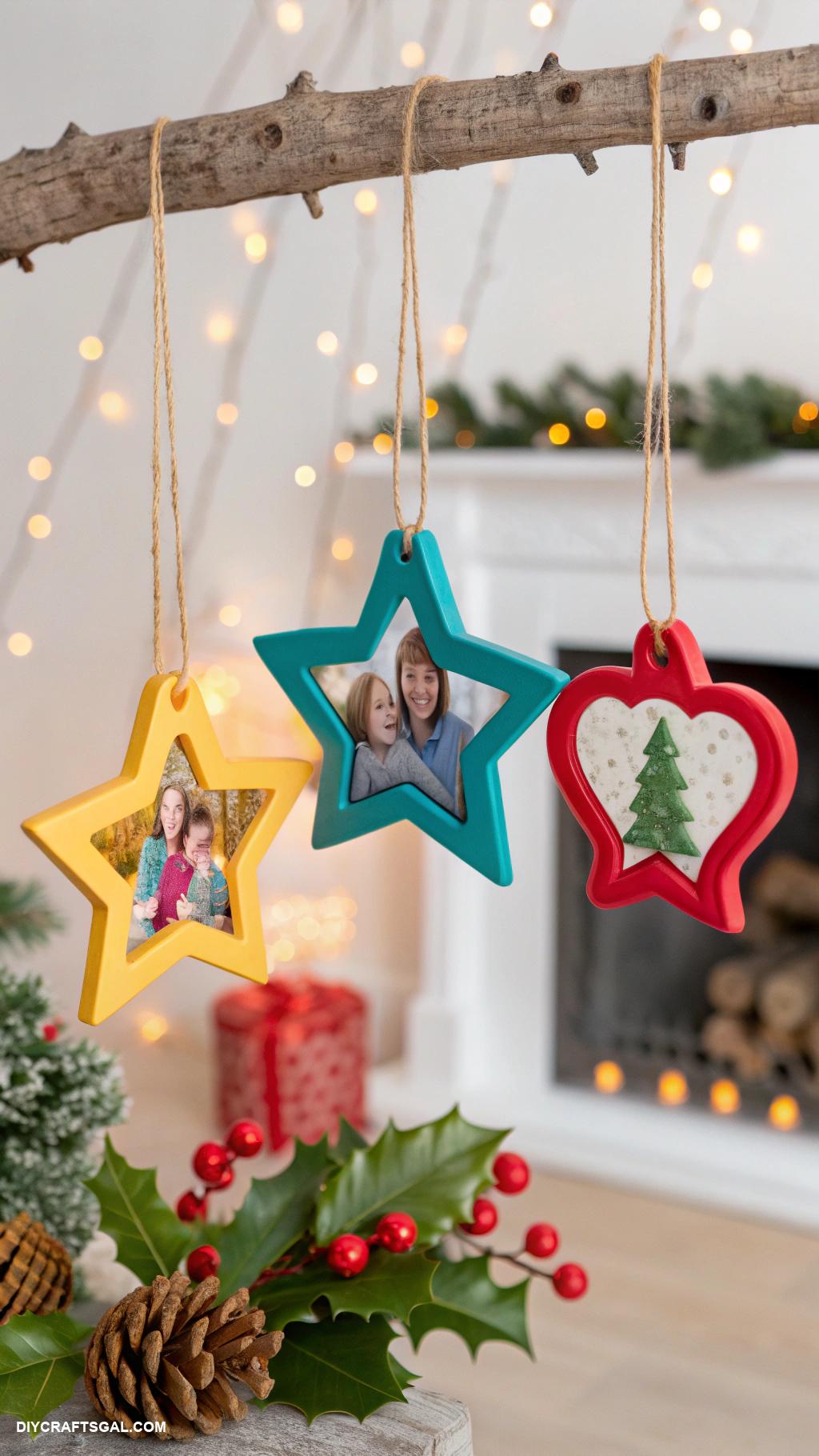 christmas diy crafts Cookie cutter DIY photo ornaments