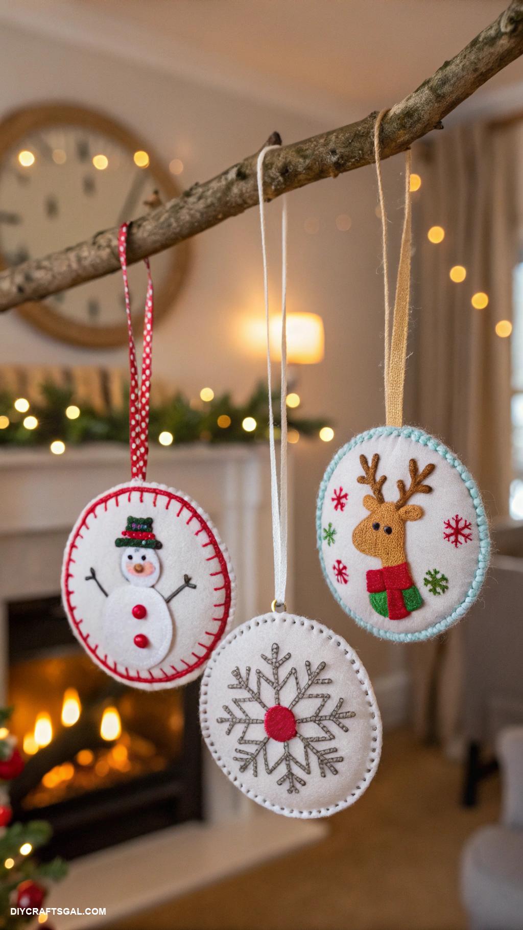 christmas felt crafts Felt Christmas tree ornaments with personal touches