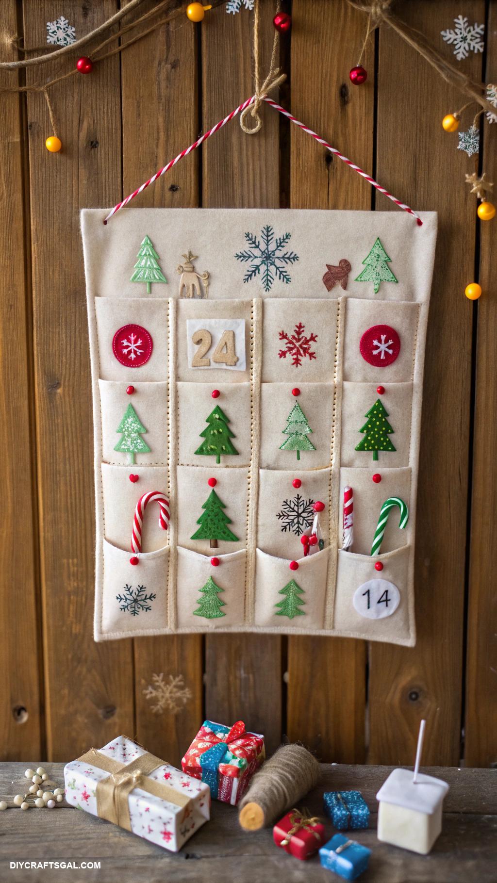 christmas felt crafts Felt advent calendar filled with surprises