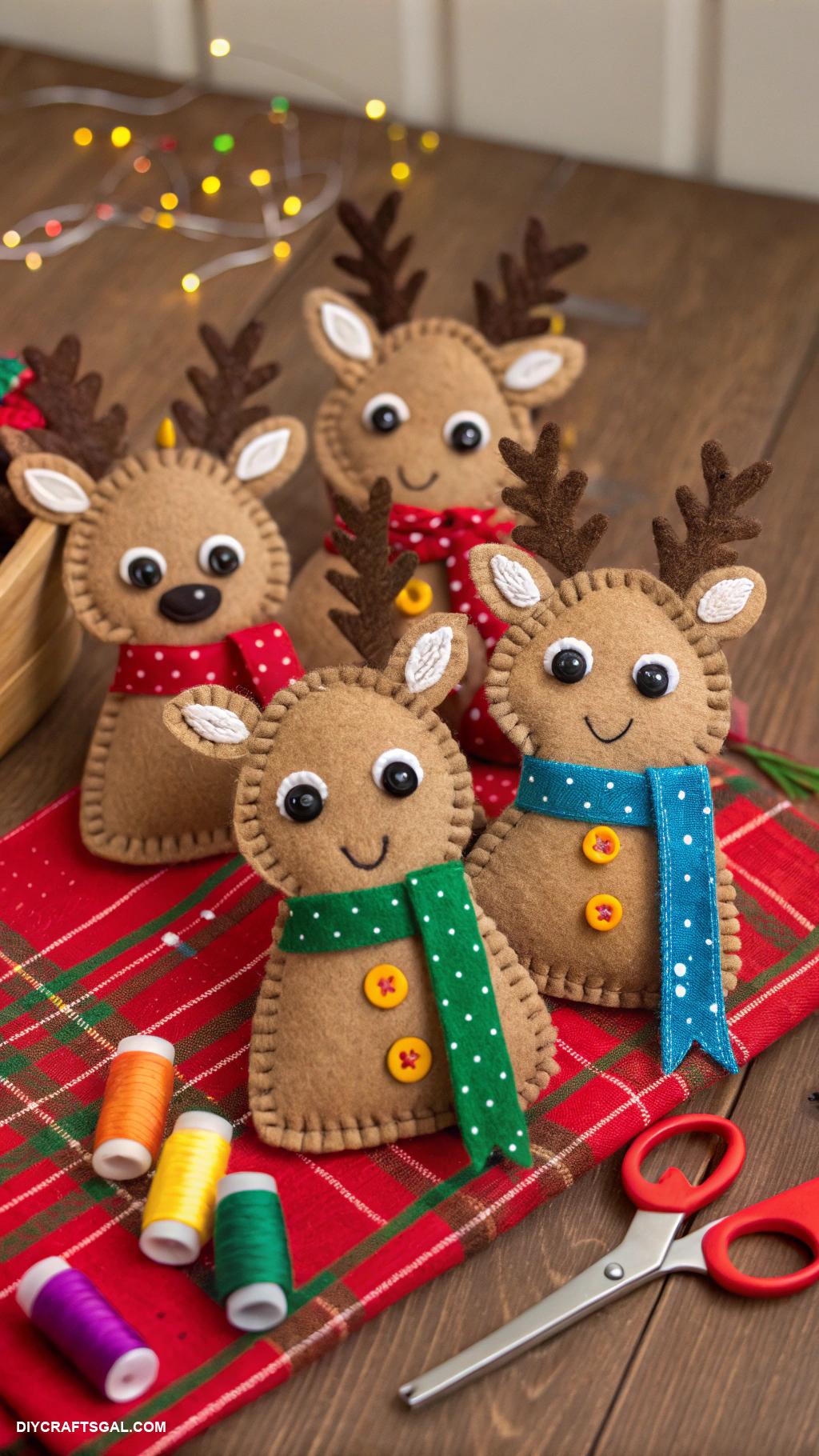 christmas felt crafts Felt reindeer puppets for holiday storytelling