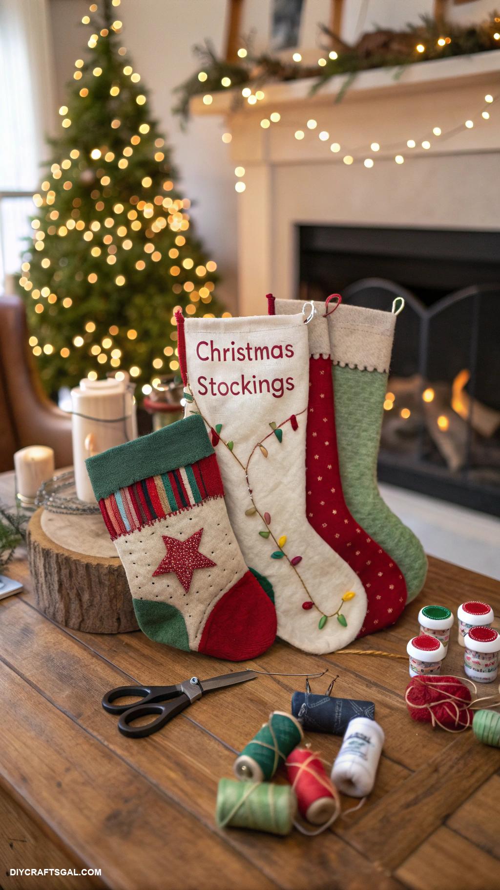 christmas felt crafts Felt stockings personalized for each family member