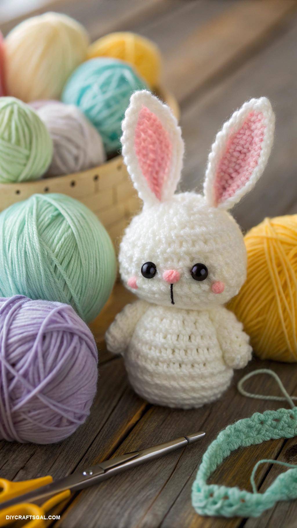 crochet farm animals Adorable bunny with floppy ears