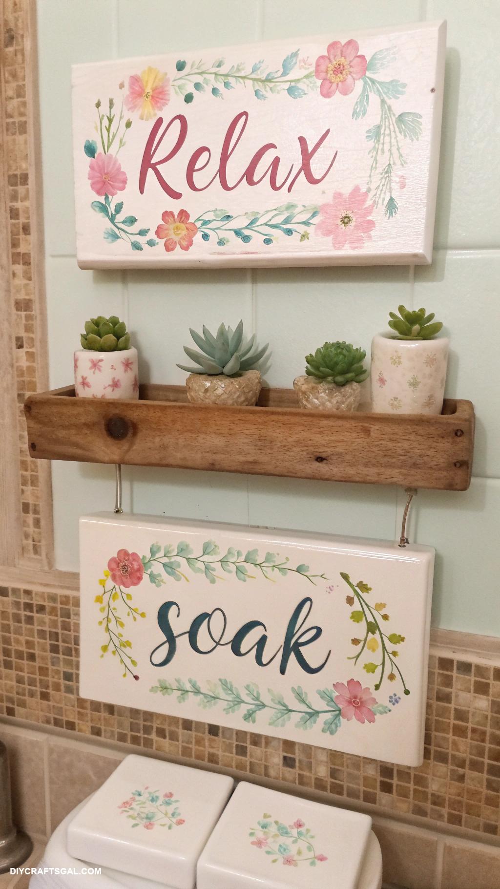 diy bathroom decor Hand painted bathroom signs