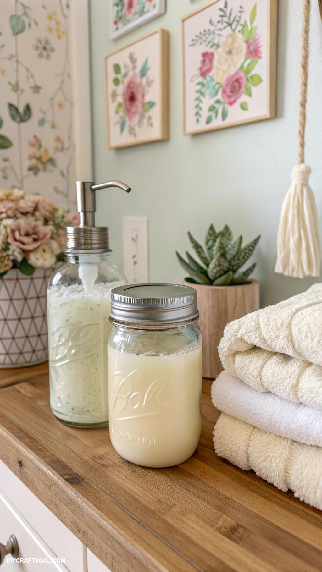 diy bathroom decor Mason jar soap dispensers