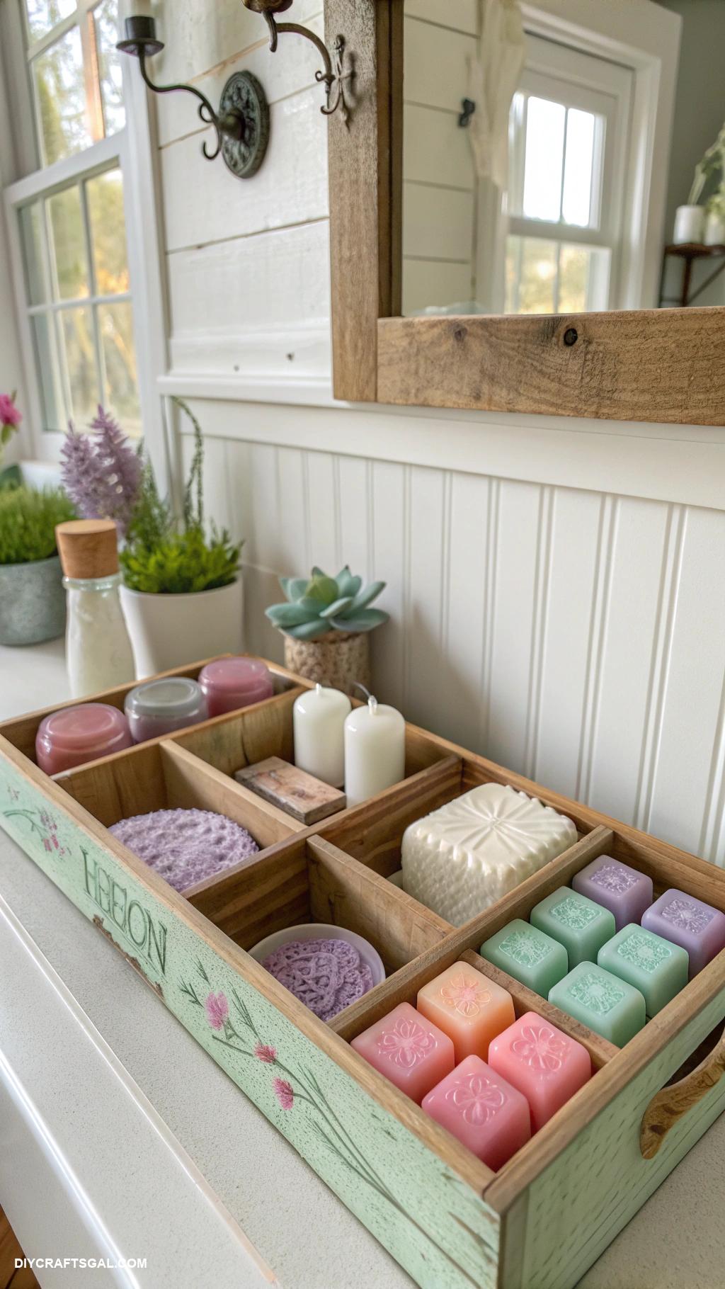 diy bathroom decor Upcycled drawer shelf organizer