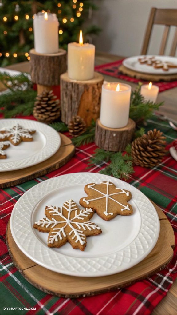 diy christmas dinner table decor Homemade gingerbread place settings