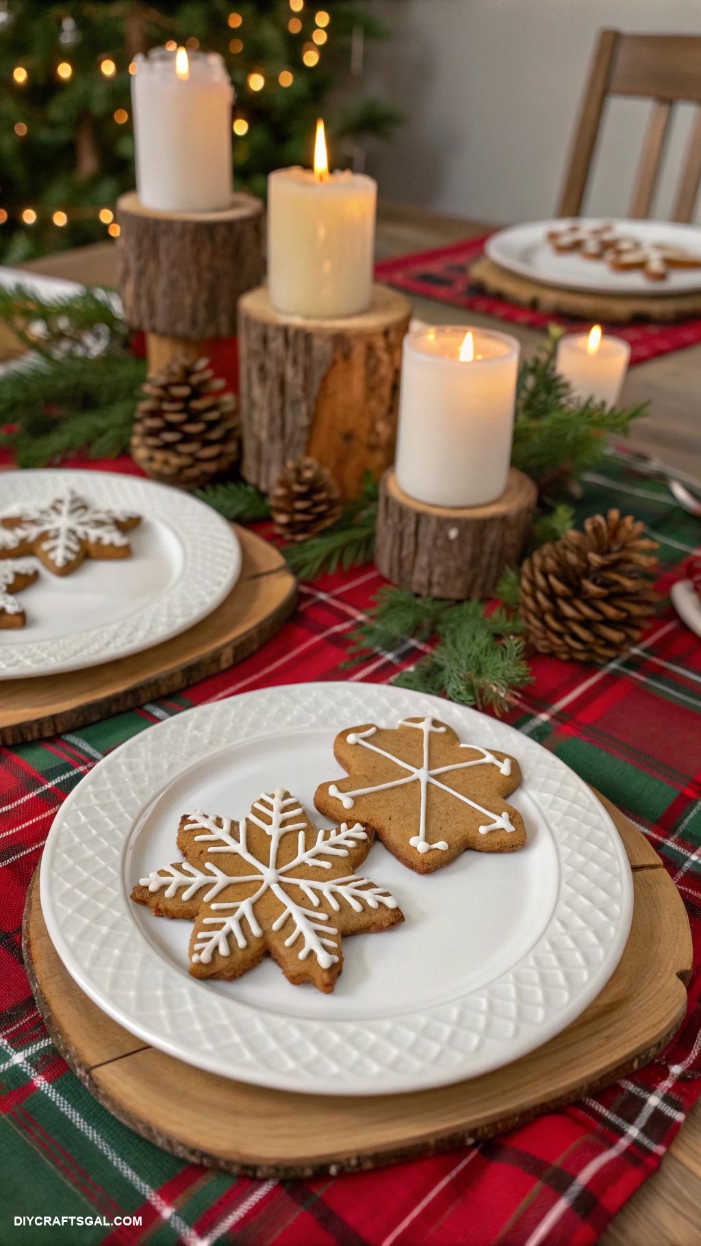 diy christmas dinner table decor Homemade gingerbread place settings