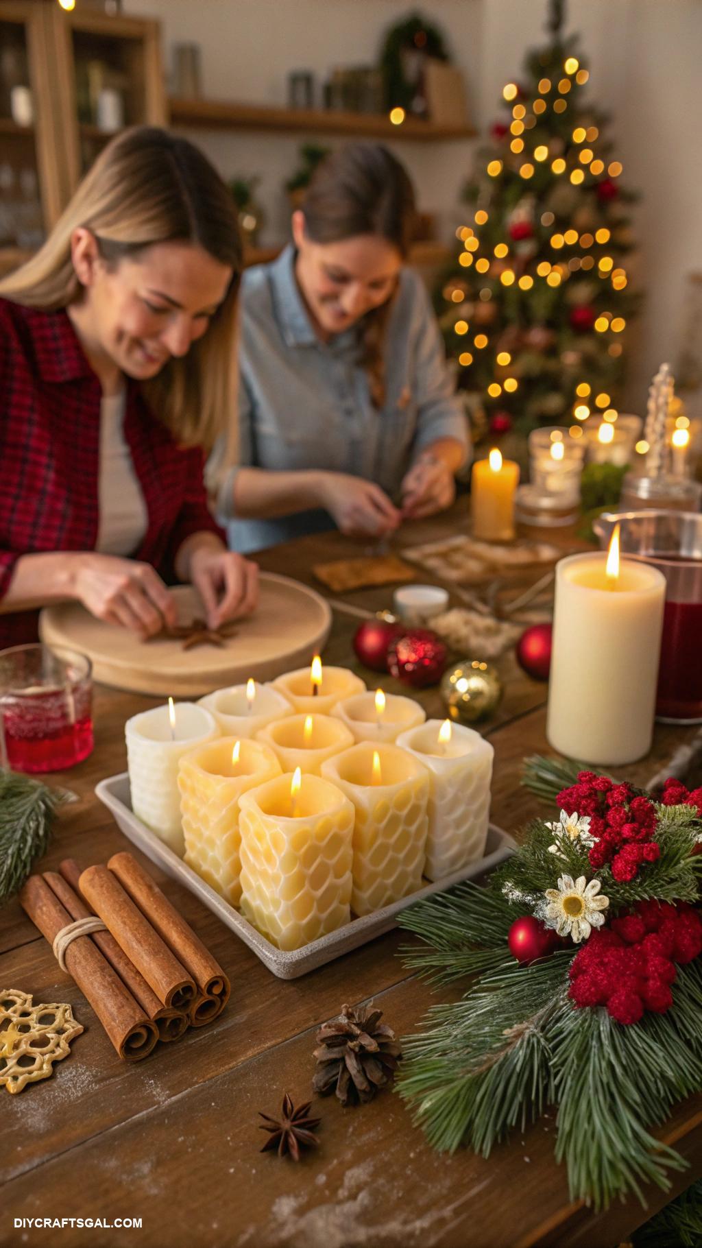 diy christmas hosting ideas Candle making workshop for festive ambiance