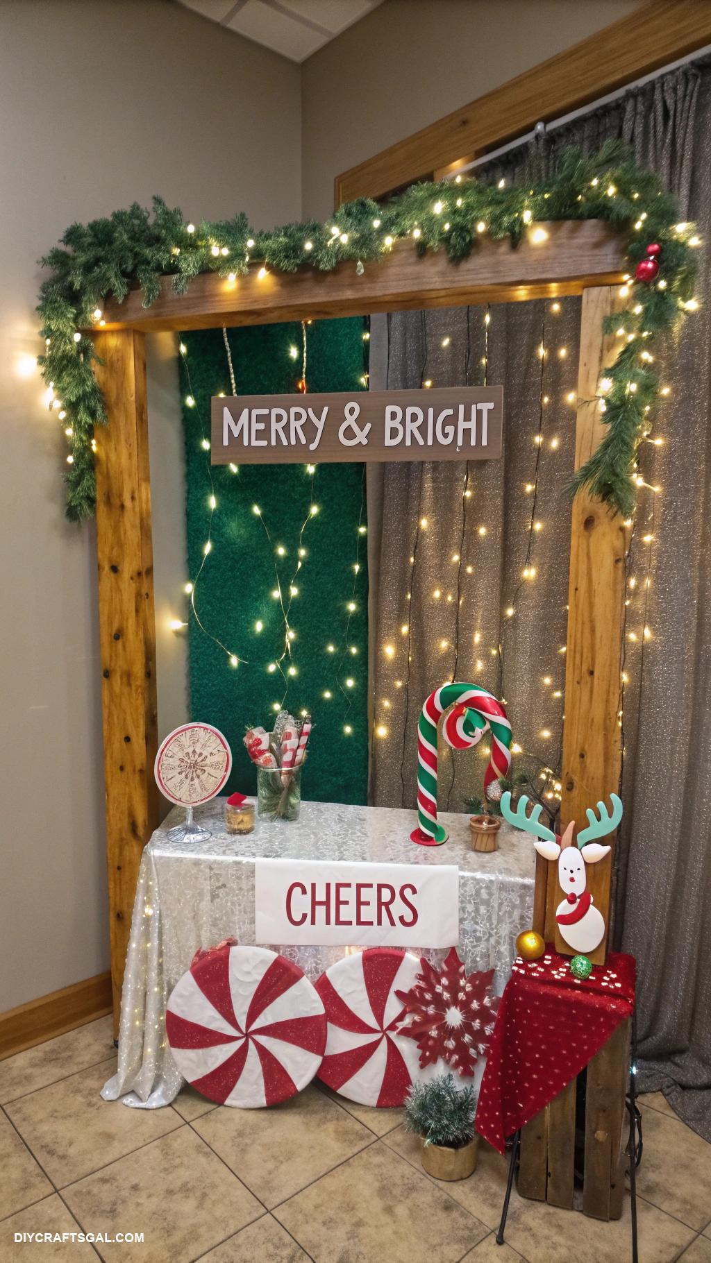 diy christmas hosting ideas Festive photo booth with props