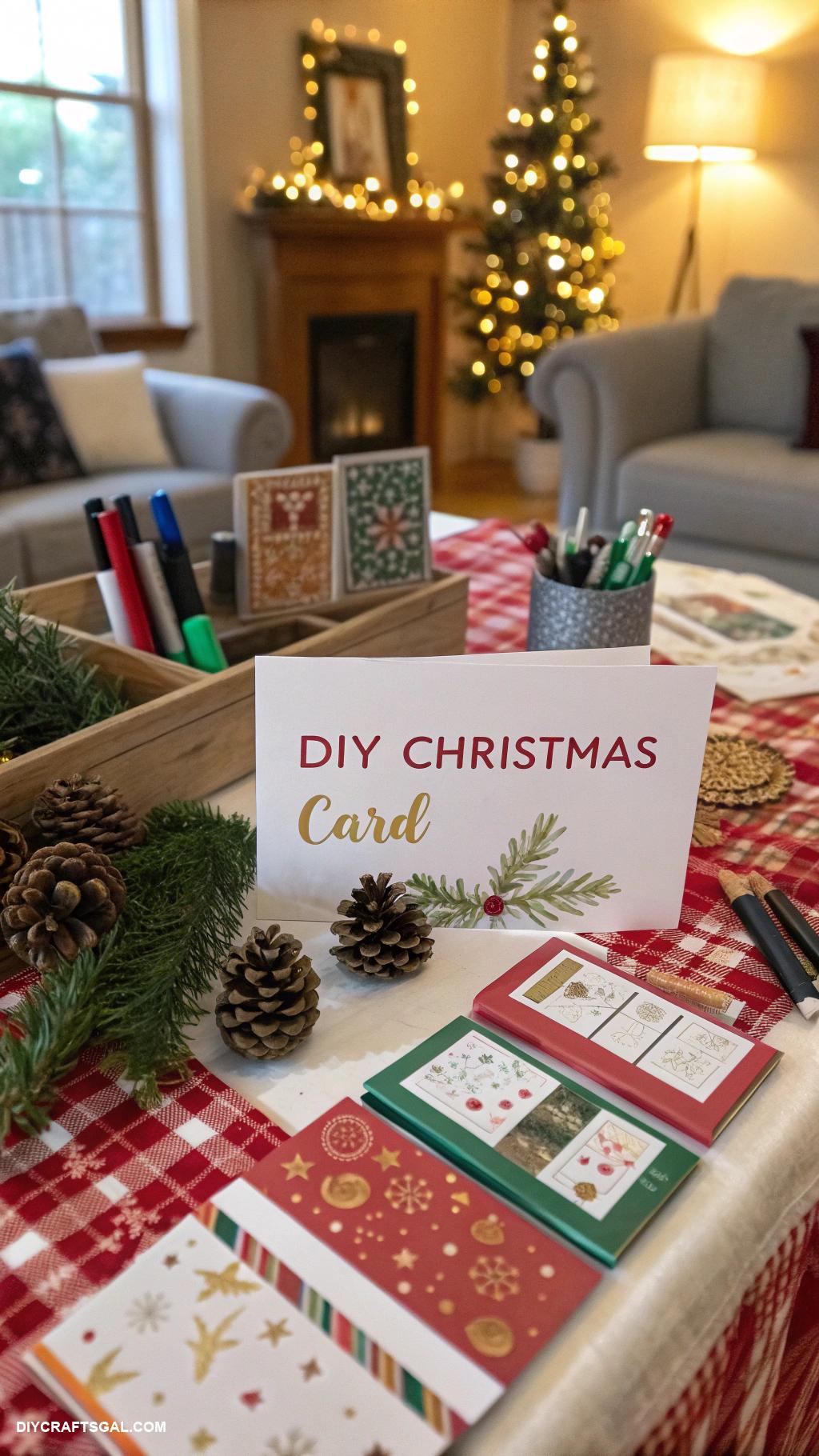 diy christmas hosting ideas Personalized Christmas card creation station