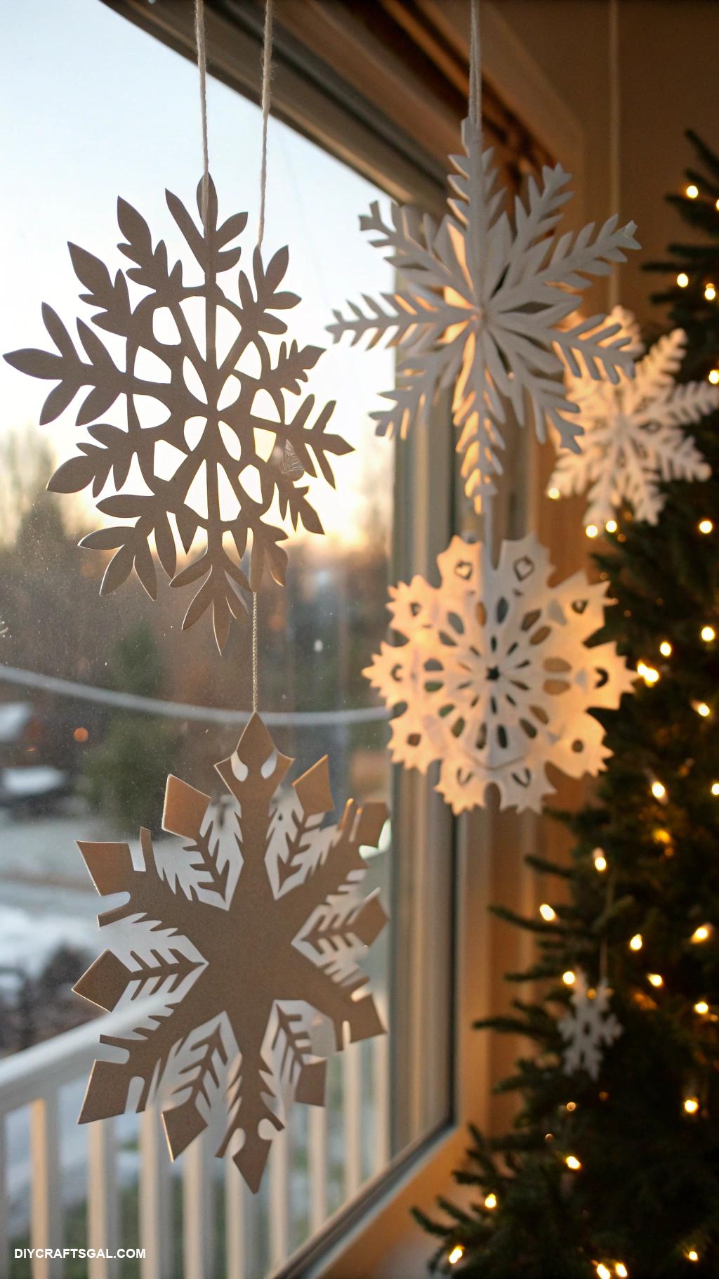 dollar tree christmas crafts diy Paper snowflakes for window decorations