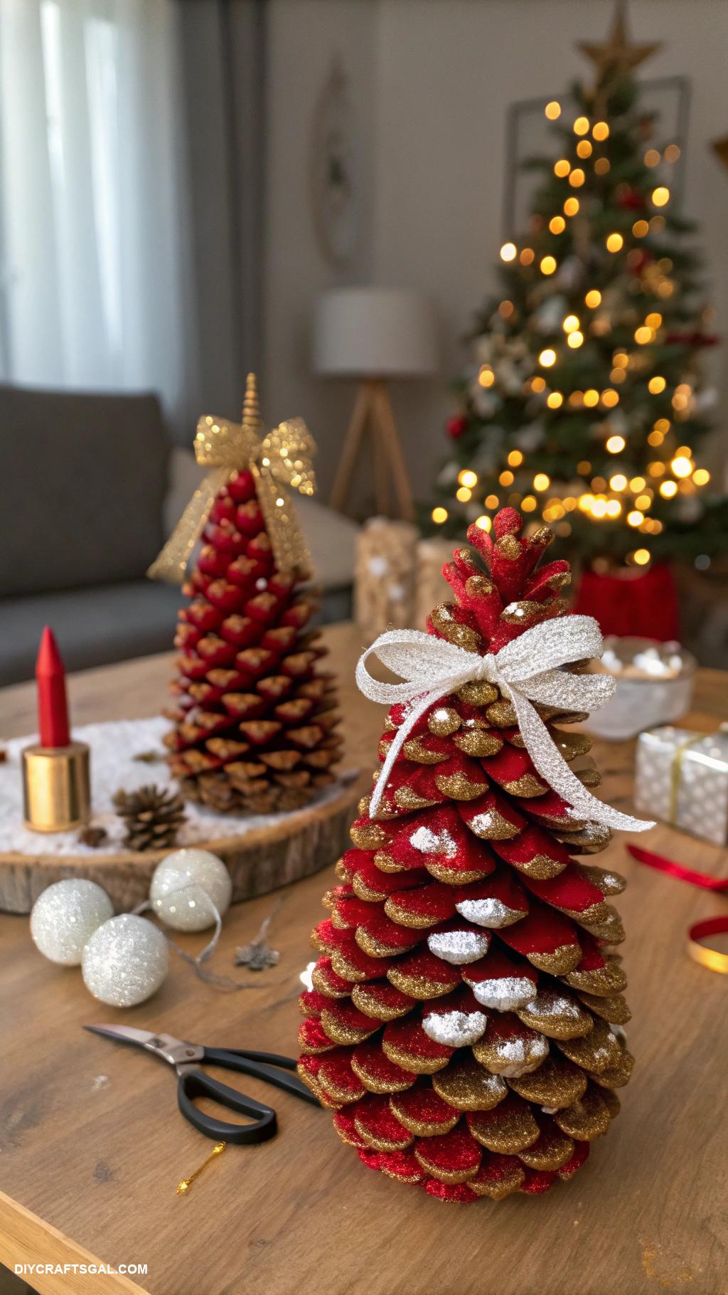 dollar tree christmas crafts diy Pinecone Christmas tree decorations