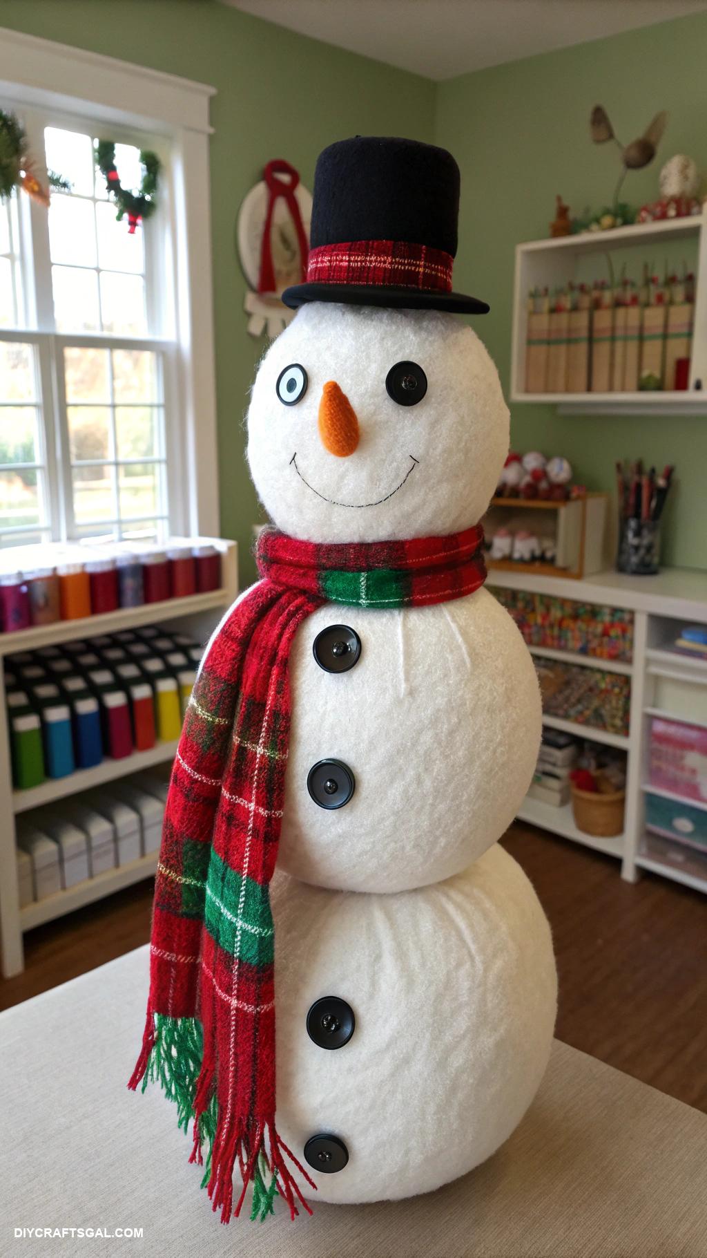 dollar tree christmas crafts diy Snowman made from foam balls and fabric