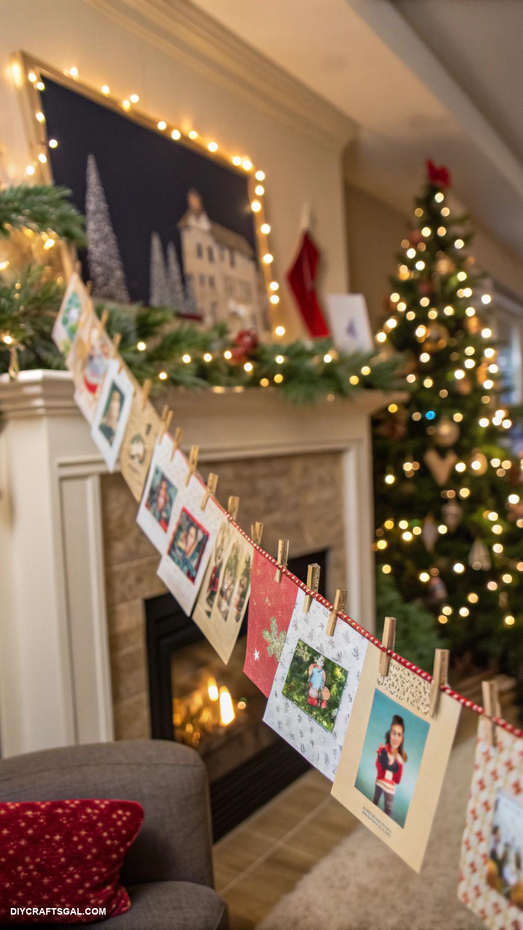 homemade christmas decorations Christmas card photo display banner