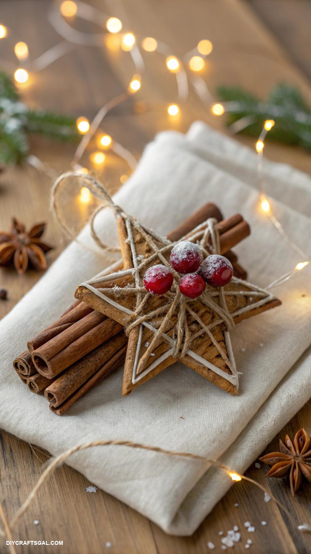 homemade christmas decorations Cinnamon stick festive star decoration