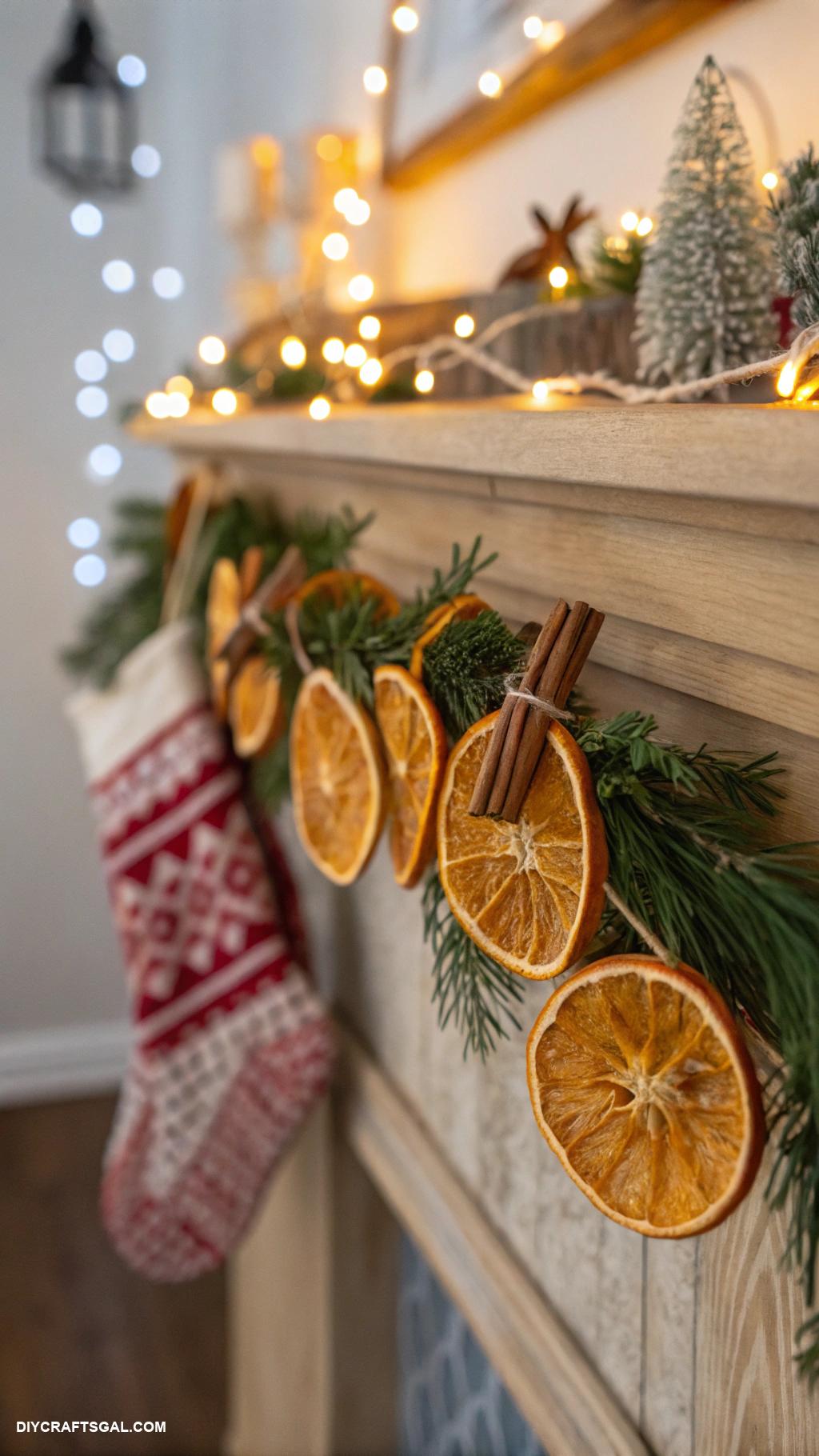 homemade christmas decorations Dried orange slice garland