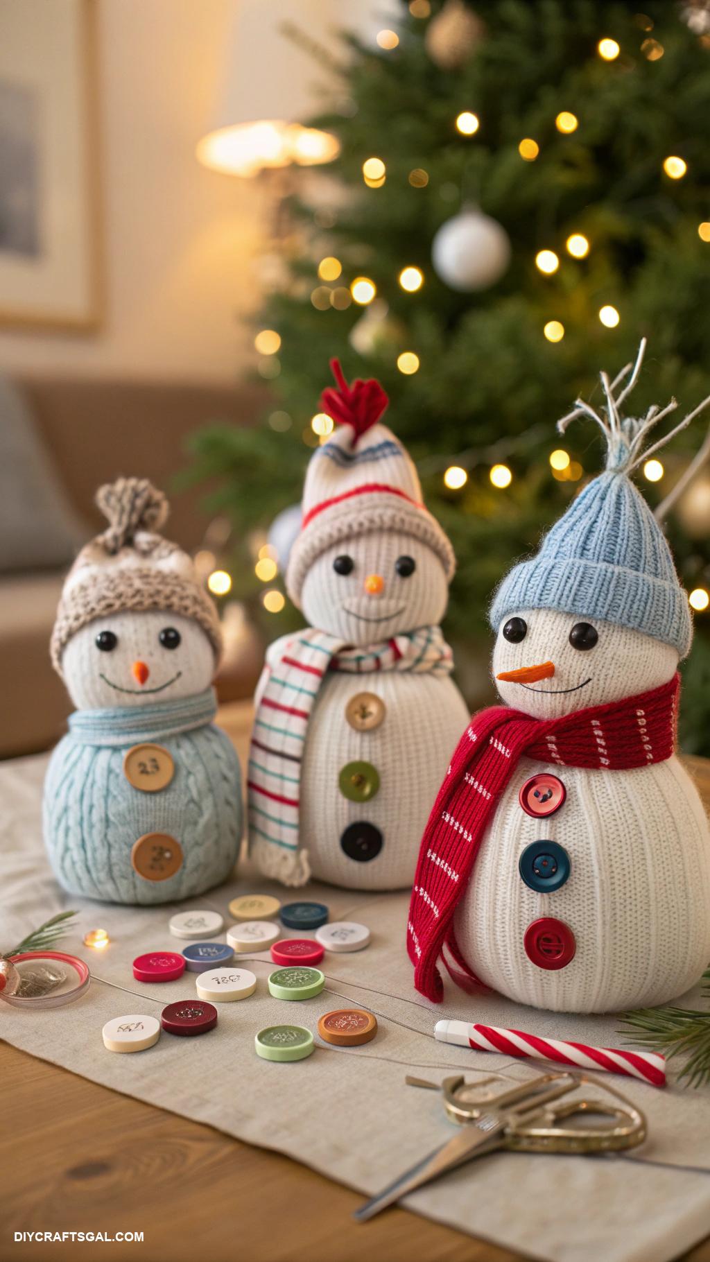 homemade christmas decorations Repurposed sweater snowman figures